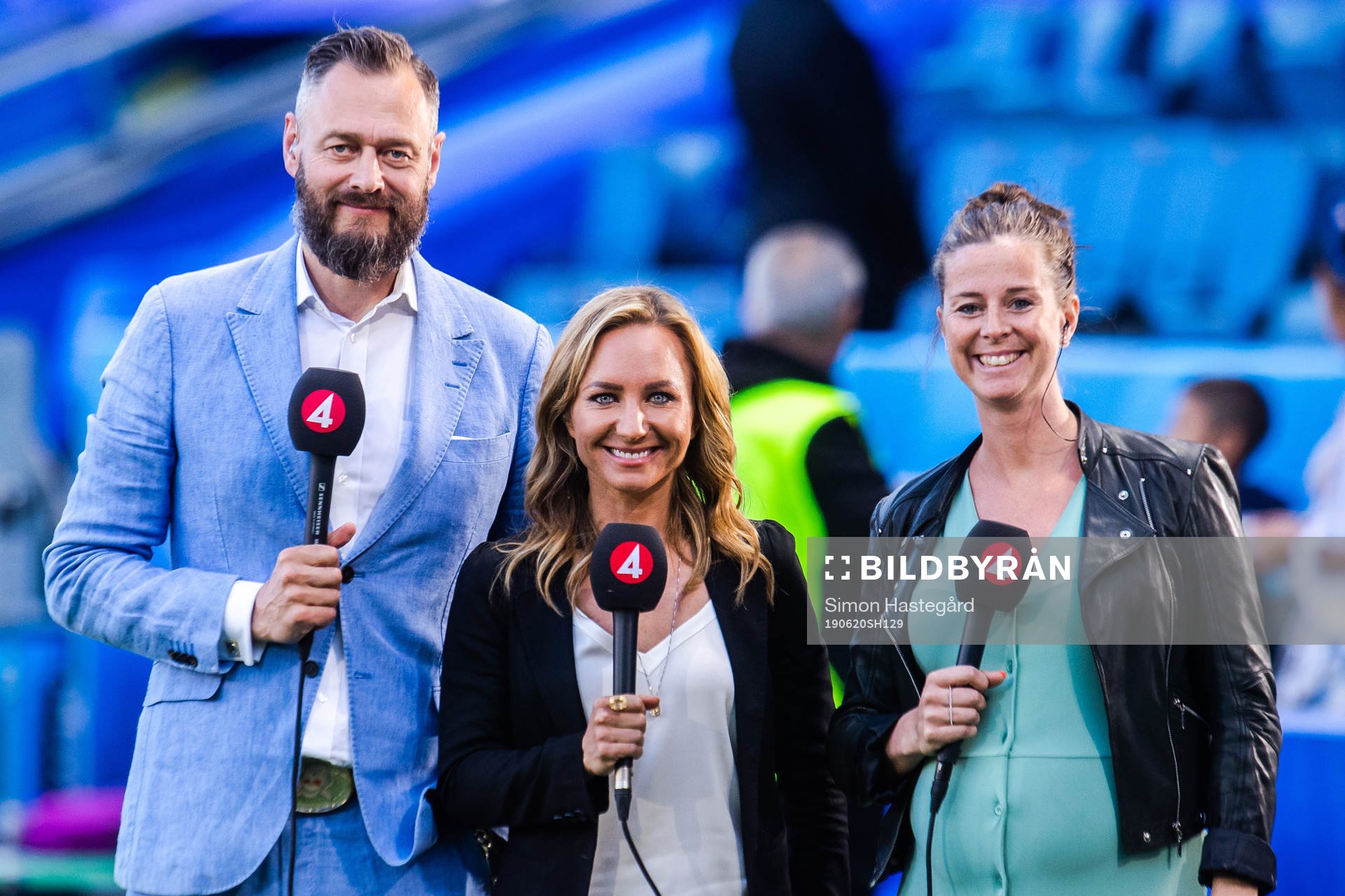 Olof Lundh, Frida Nordstrand and Lotta Schelin of Swedish