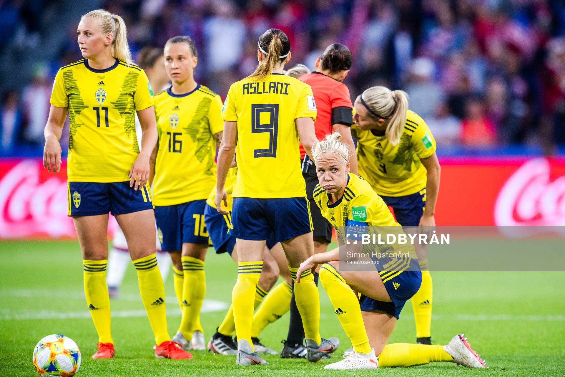 Caroline Seger of Sweden looks dejected