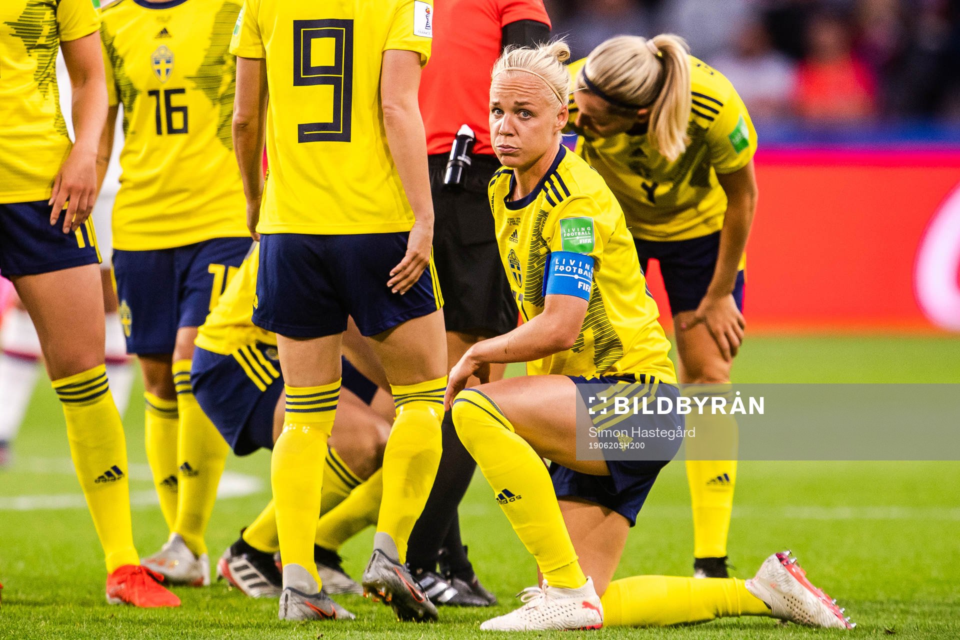 Caroline Seger of Sweden looks dejected