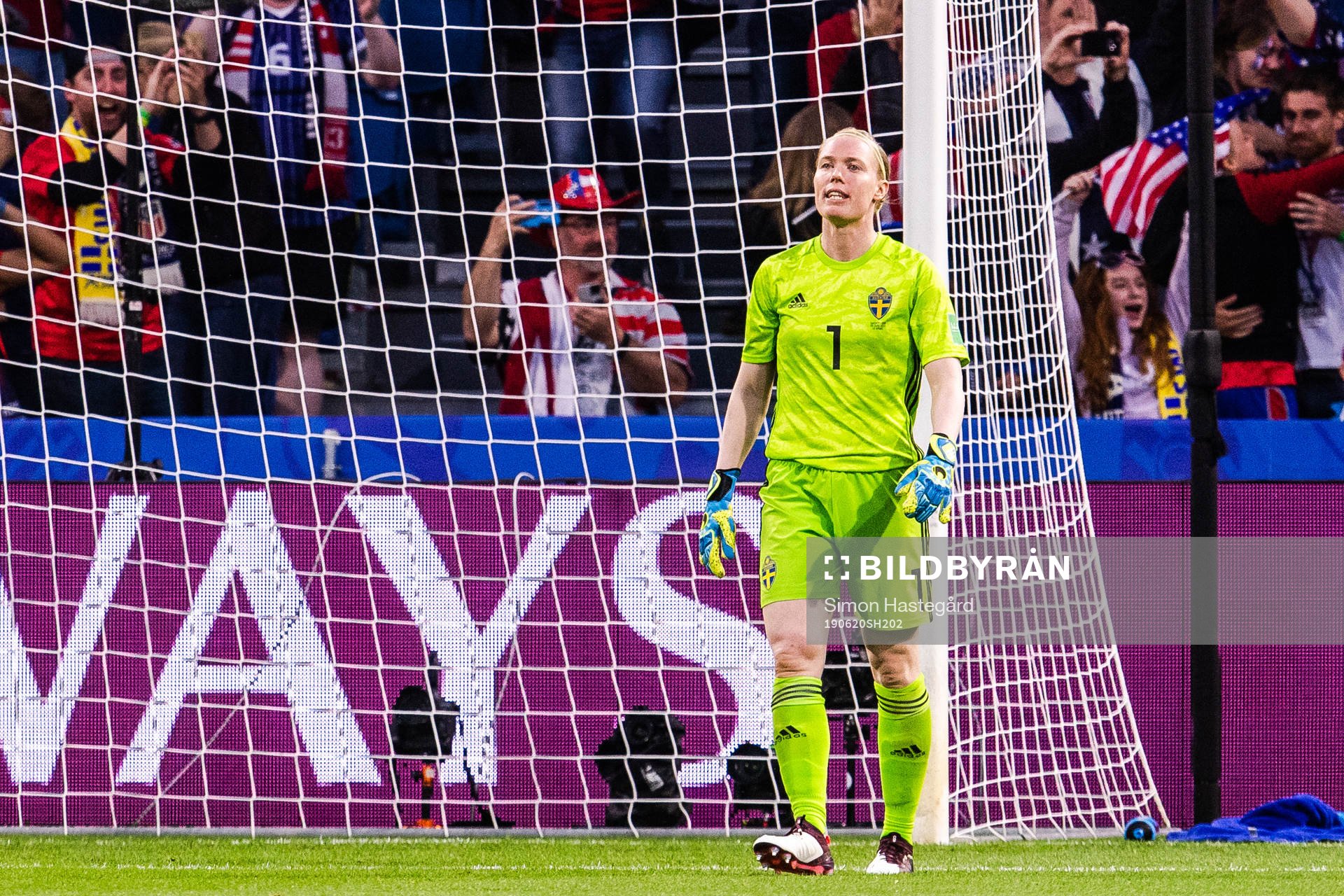 Goalkeeper Hedvig Lindahl of Sweden looks dejected