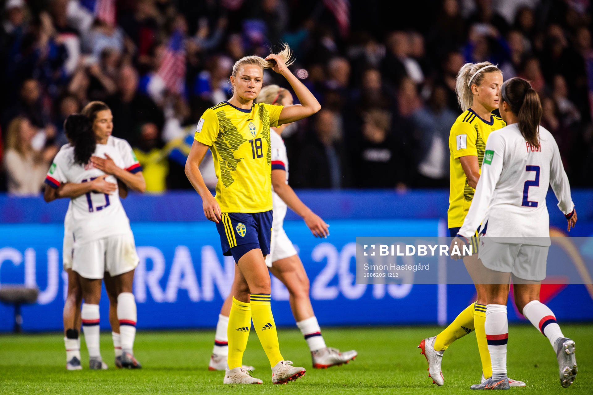 Fridolina Rolfö of Sweden looks dejected