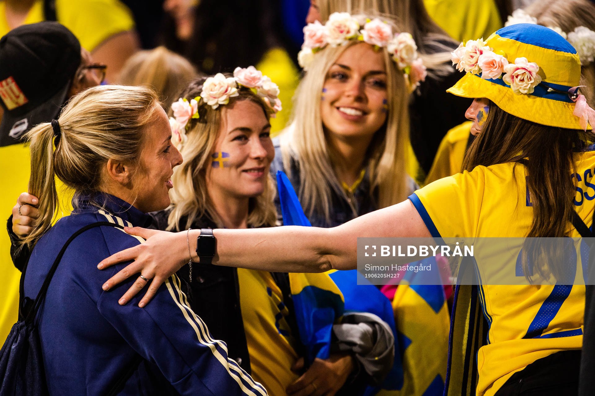 Mimmi Larsson of Sweden with friends after the FIFA Women's World Cup match between Sweden and USA on June 20, 2019 in Le Havre.