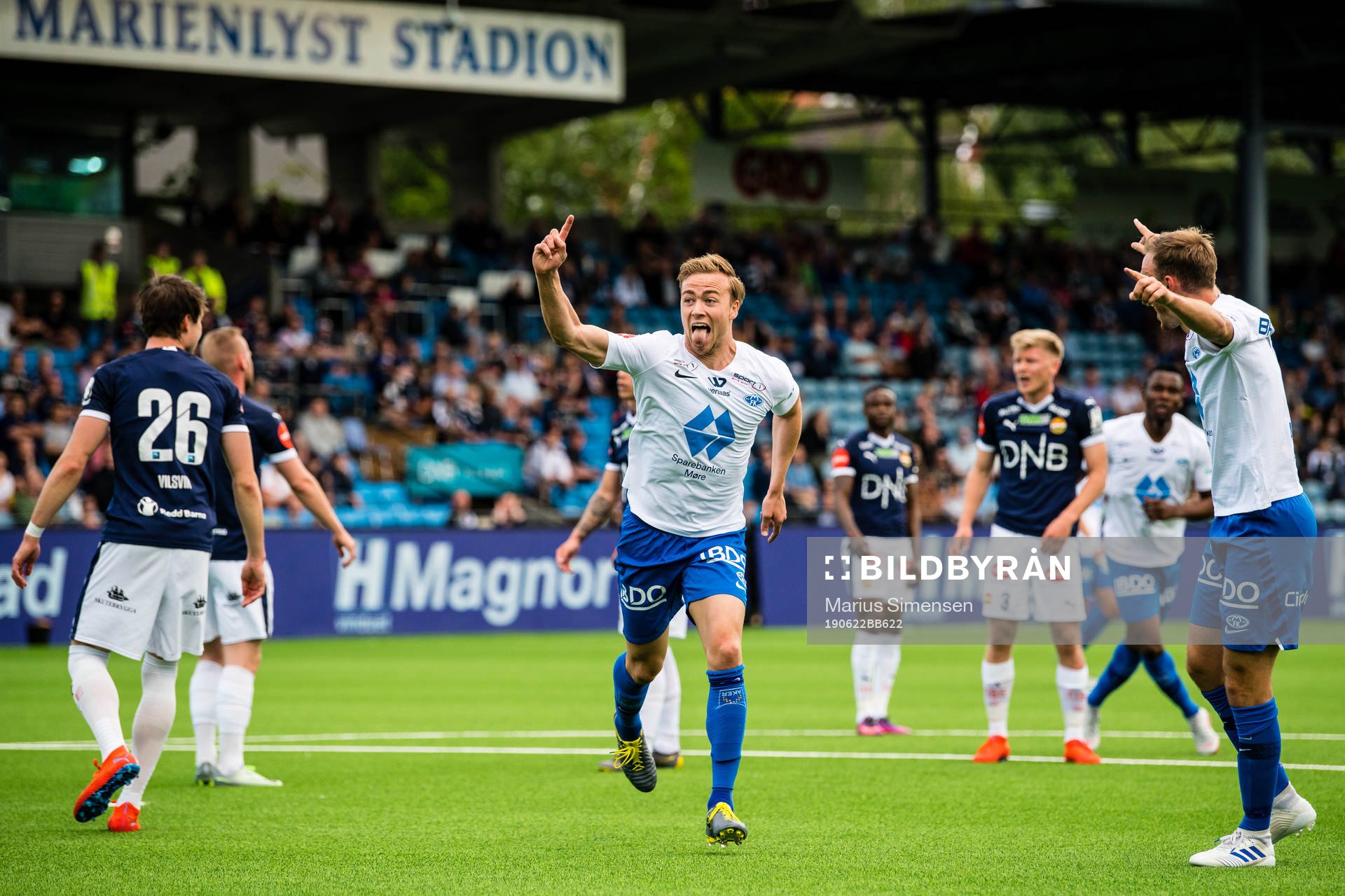 Martin Skjelbreid Ellingsen of Molde celebrates