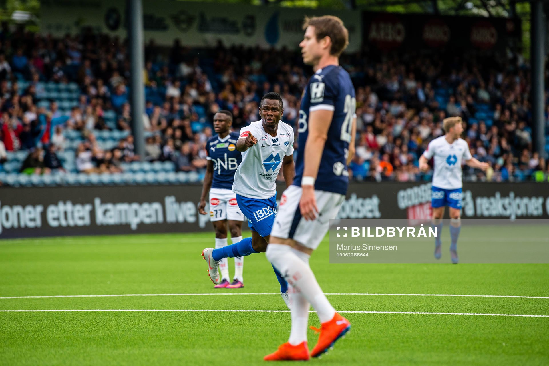 Leke Samson James of Molde celebrates