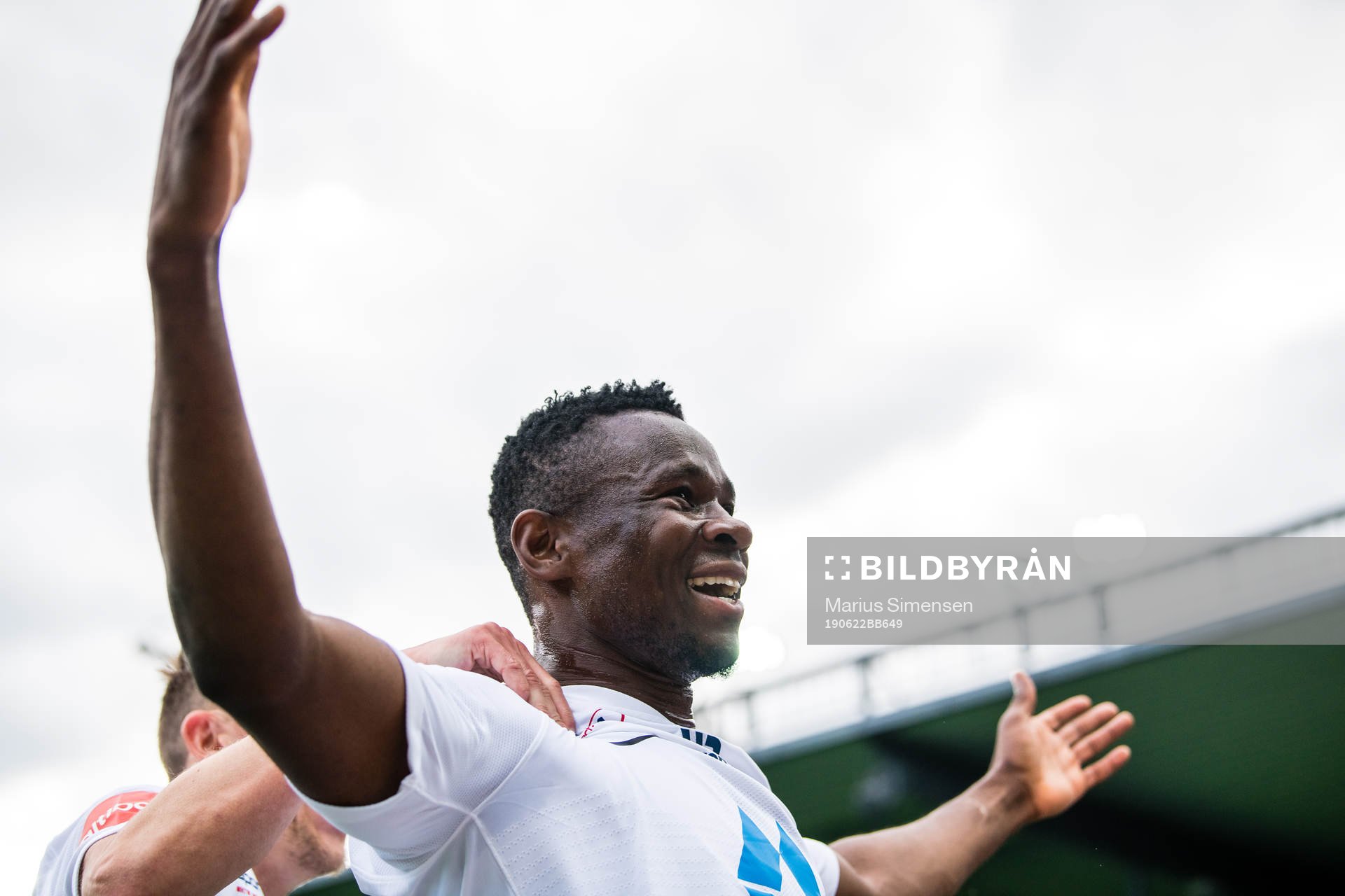 Leke Samson James of Molde celebrates