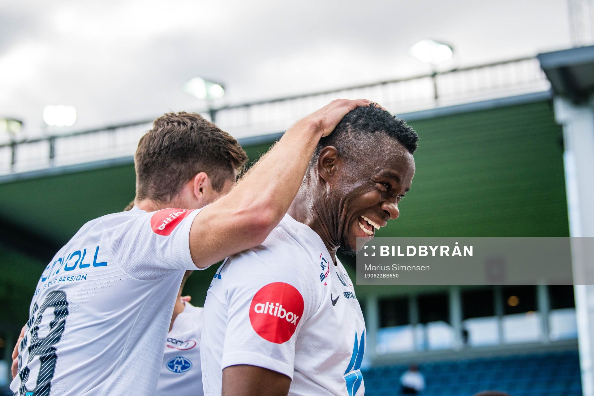 Leke Samson James of Molde celebrates
