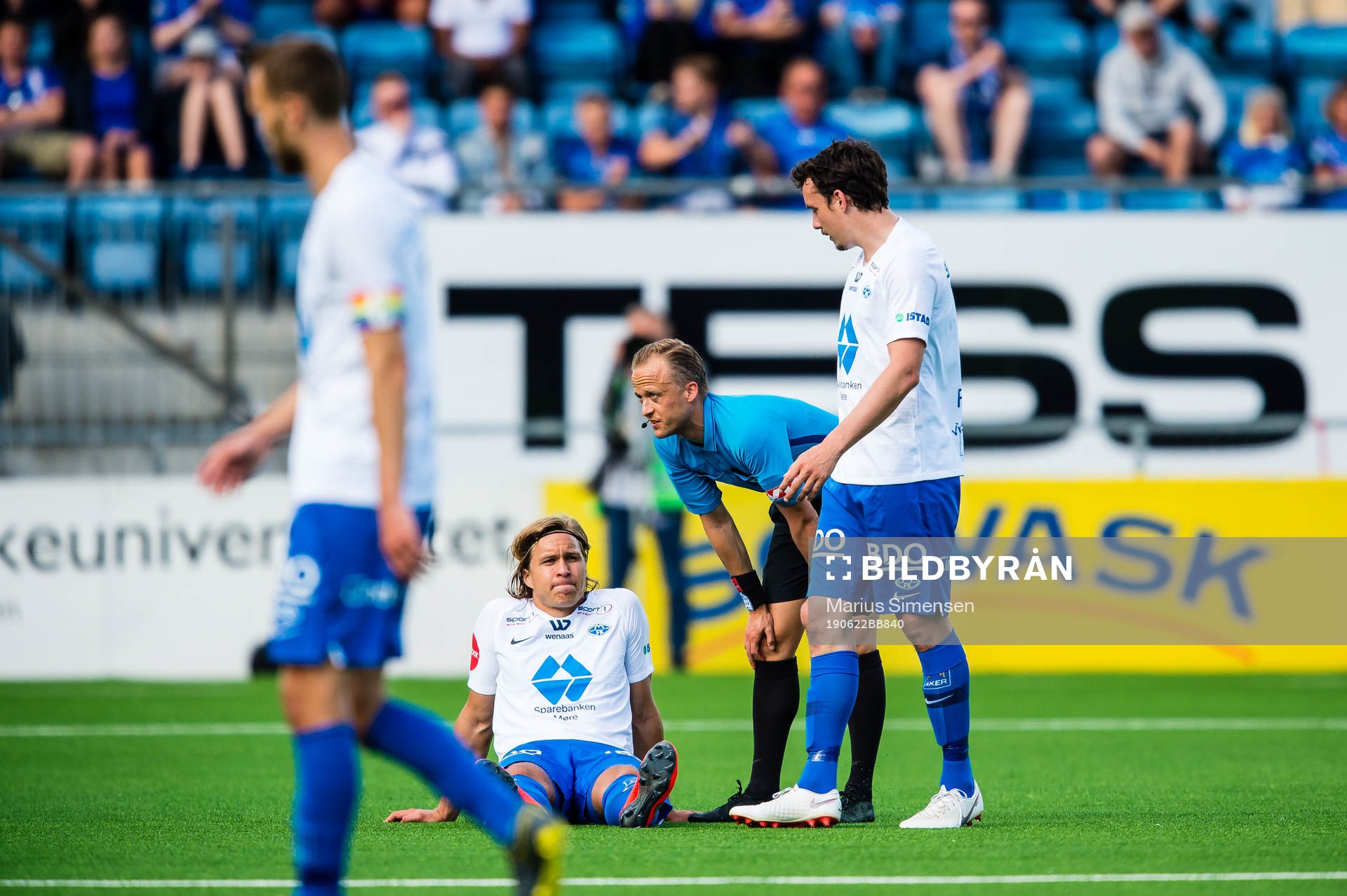 Martin Bjørnbak of Molde in pain