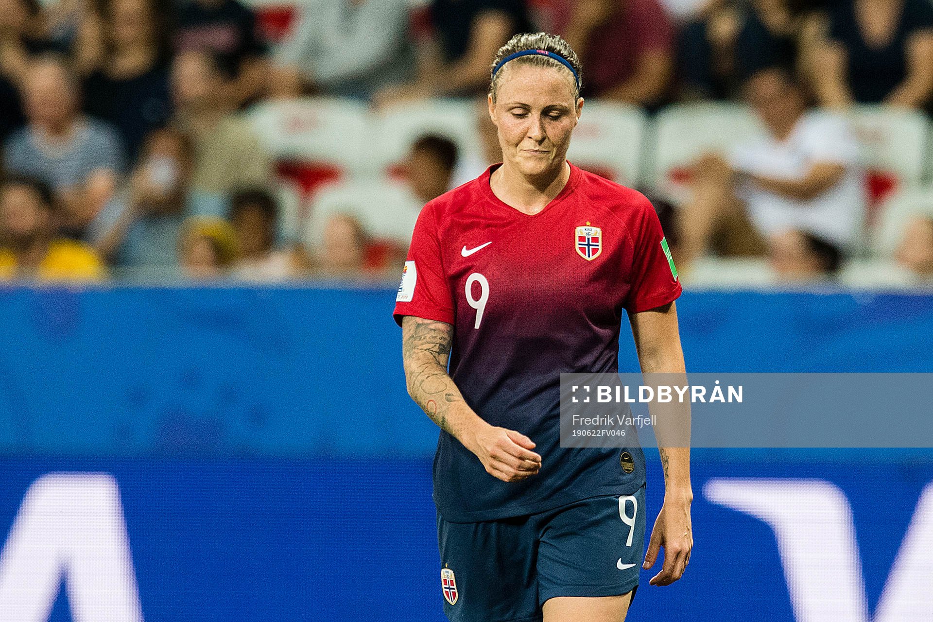 Isabell Lehn Herlovsen of Norway looks dejected