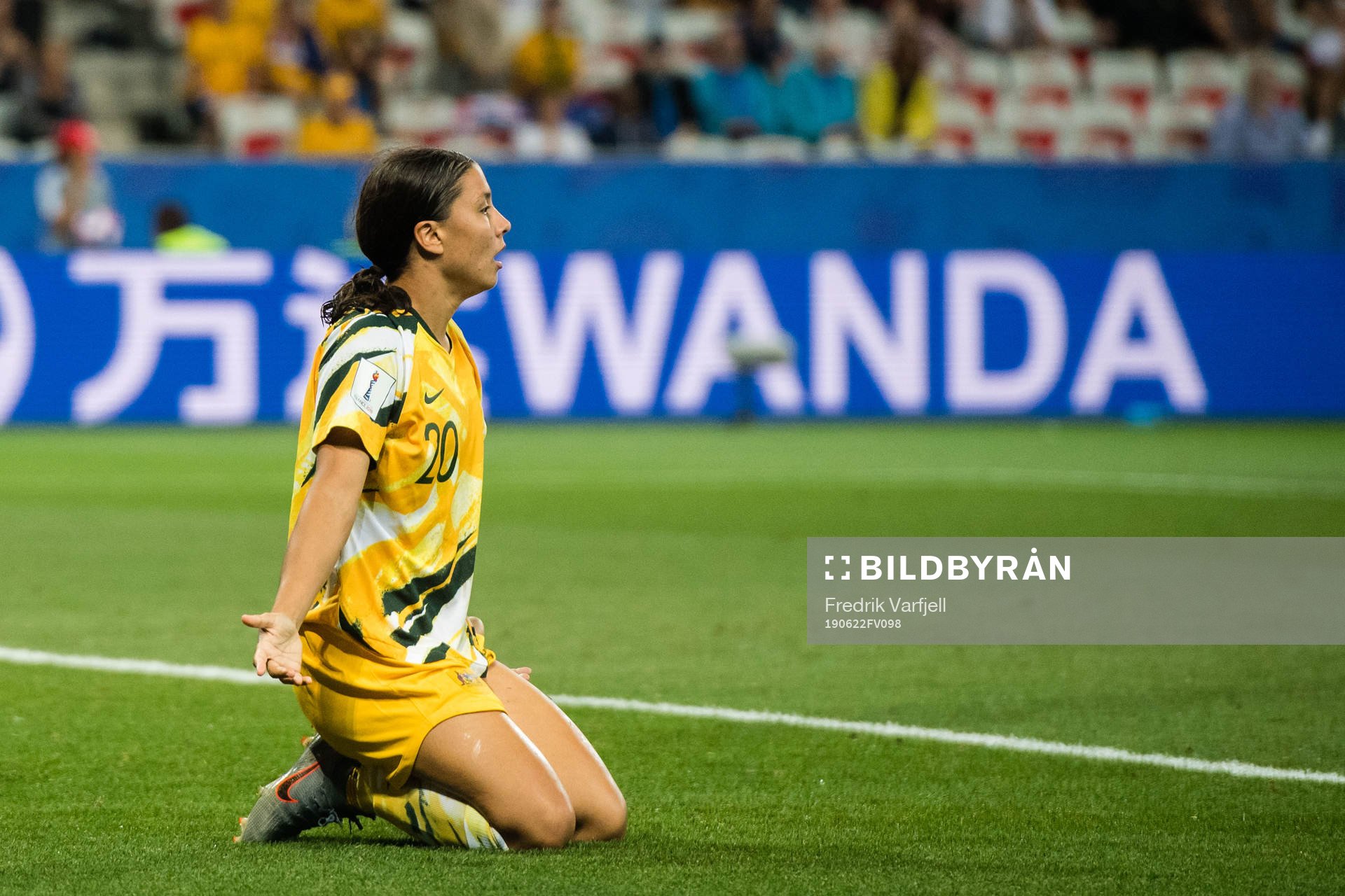 Sam Kerr of Australia looks dejected
