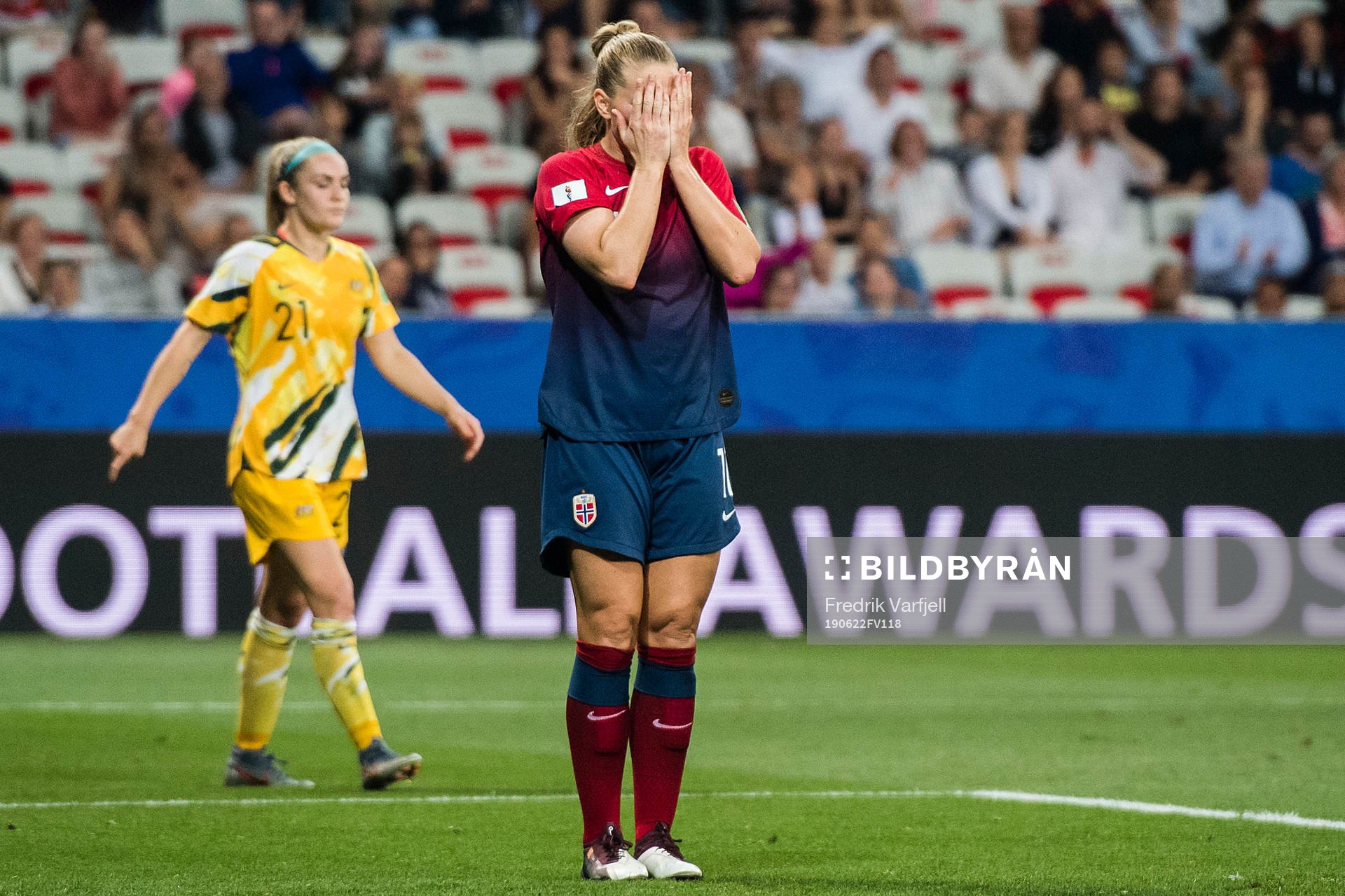 Lisa-Marie Karlseng Utland of Norway looks dejected