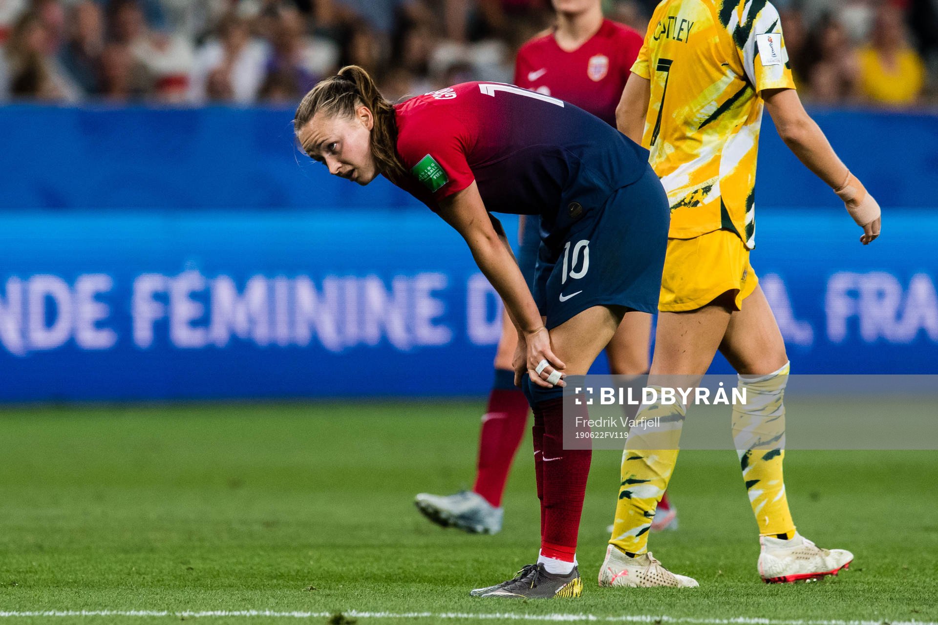 Caroline Graham Hansen of Norway looks dejected