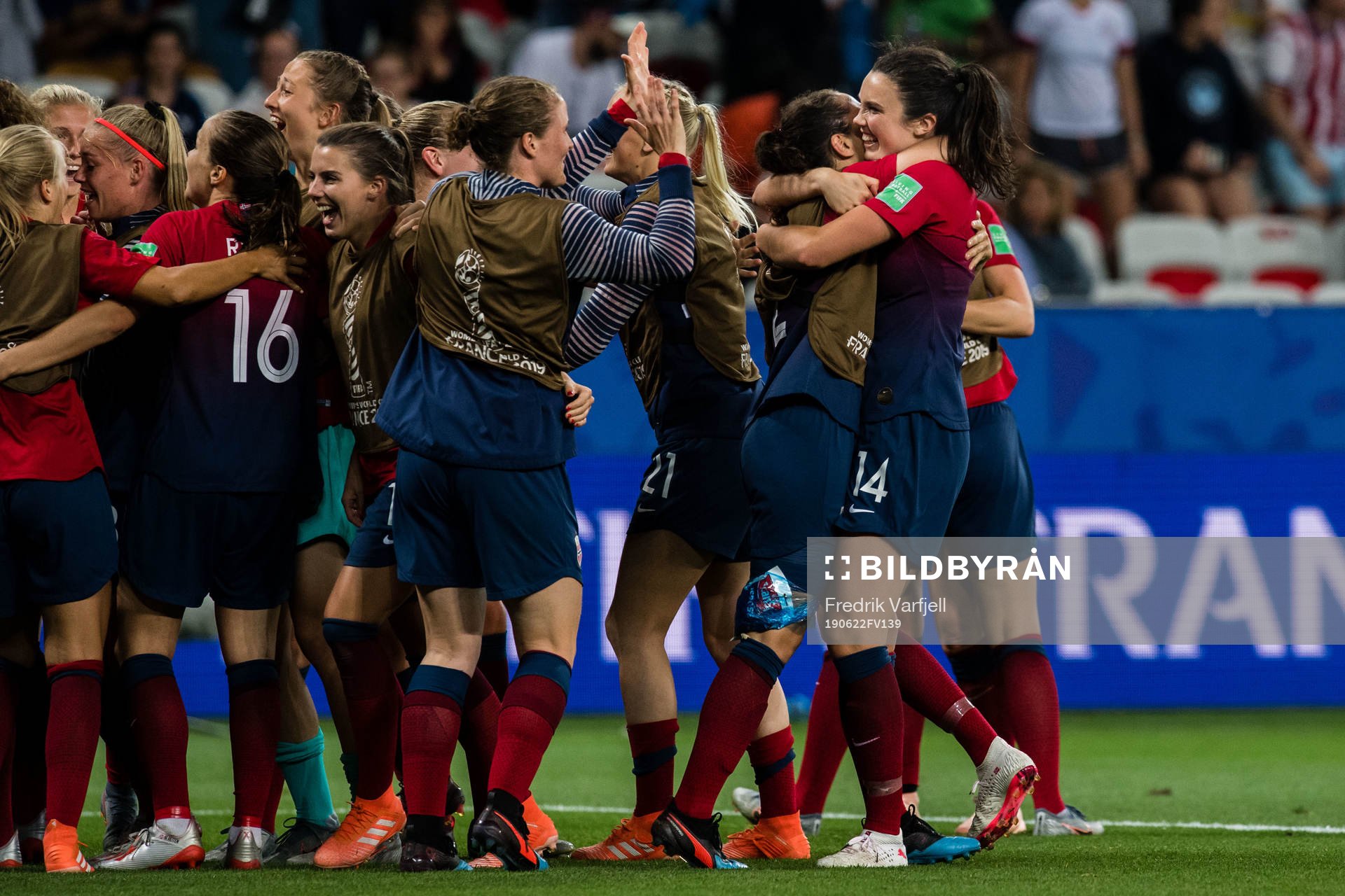 Ingrid Syrstad Engen of Norway celebrates