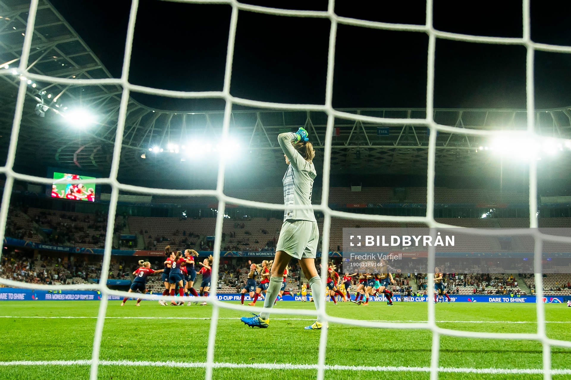 Goalkeeper Lydia Williams of Australia looks dejected and