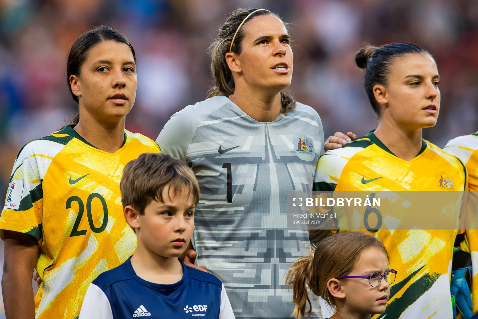 Sam Kerr, goalkeeper Lydia Williams and Chloe Logarzo of