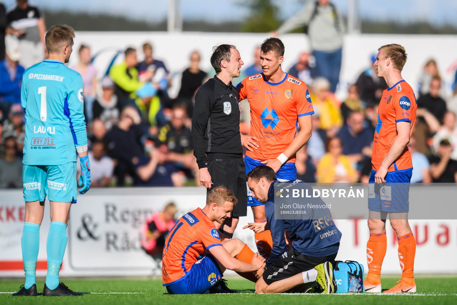 Peter Orry Larsen of Aalesund in pain