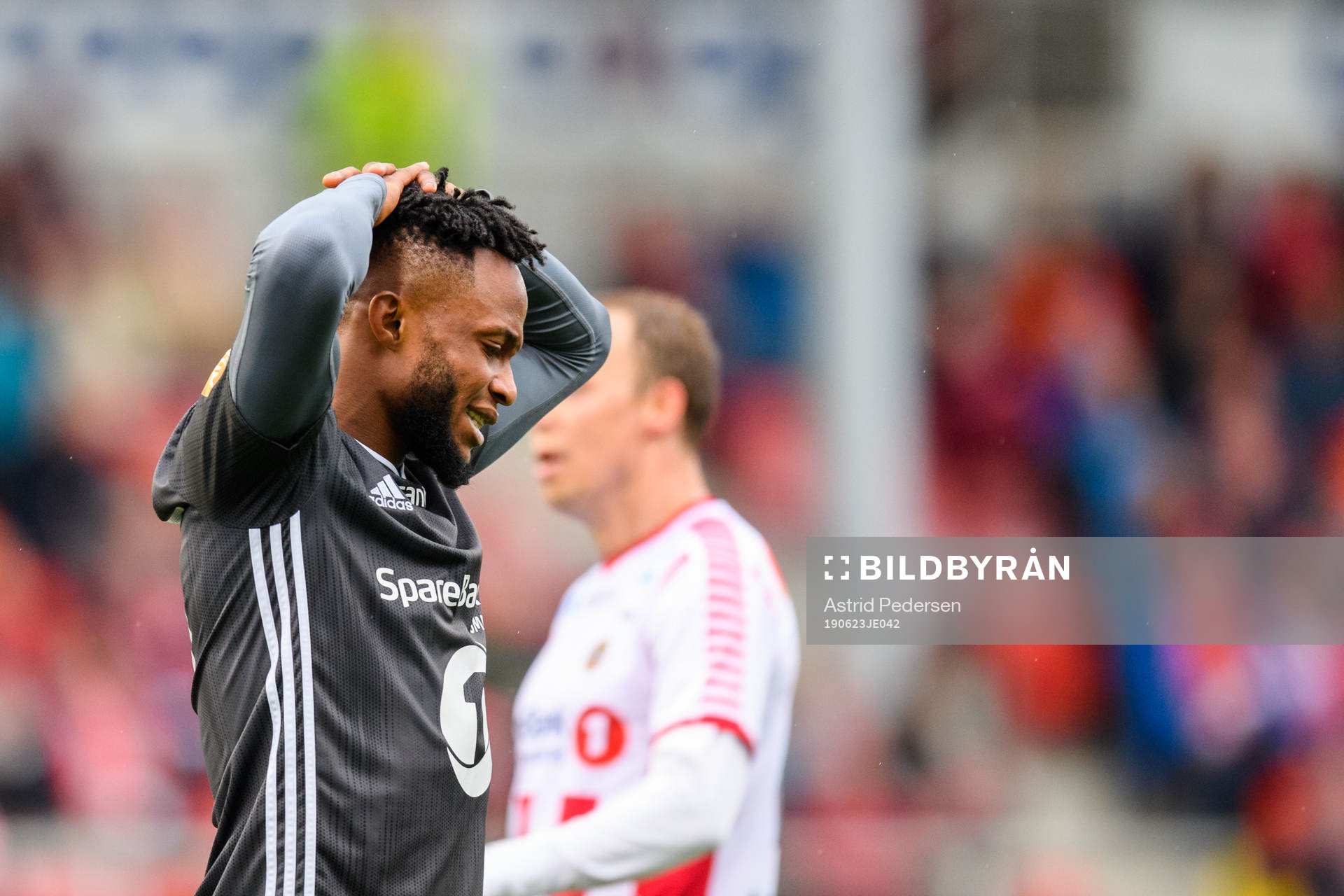 Samuel Adegbenro of Rosenborg looks dejected