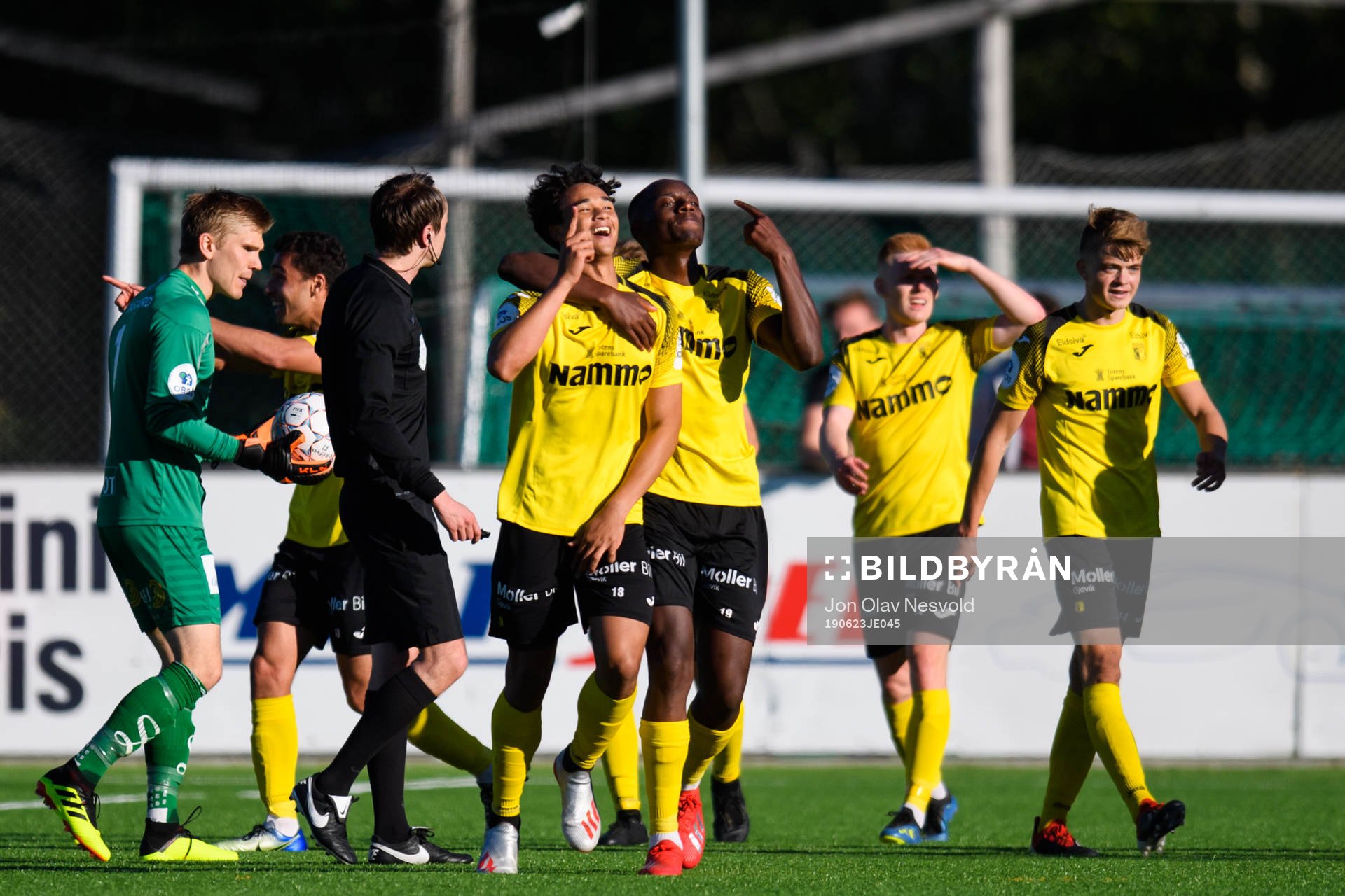 Ikhsan Fandi of Raufoss celebrates the 2-1 goal