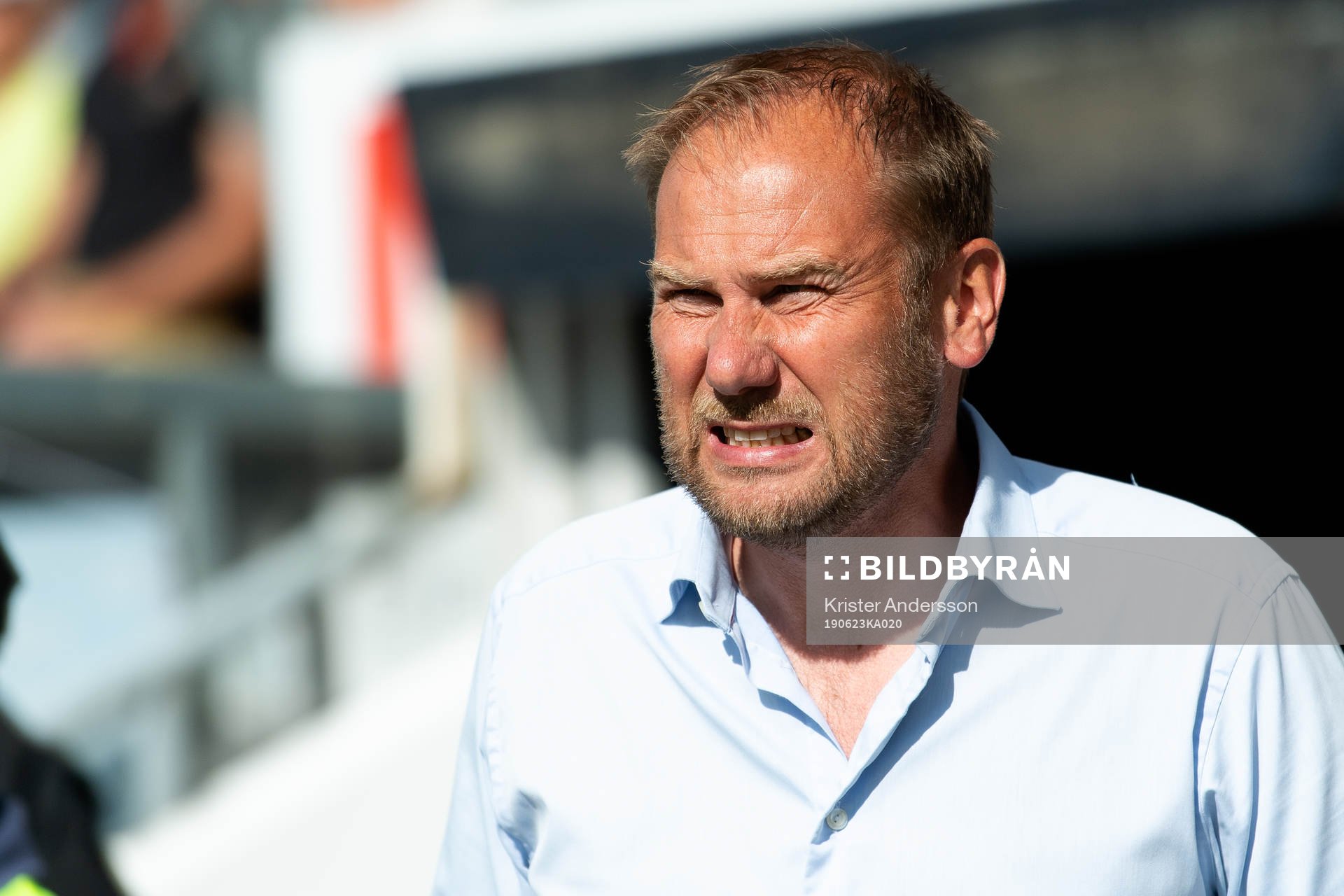Halmstads tränare Magnus Haglund före fotbollsmatchen i