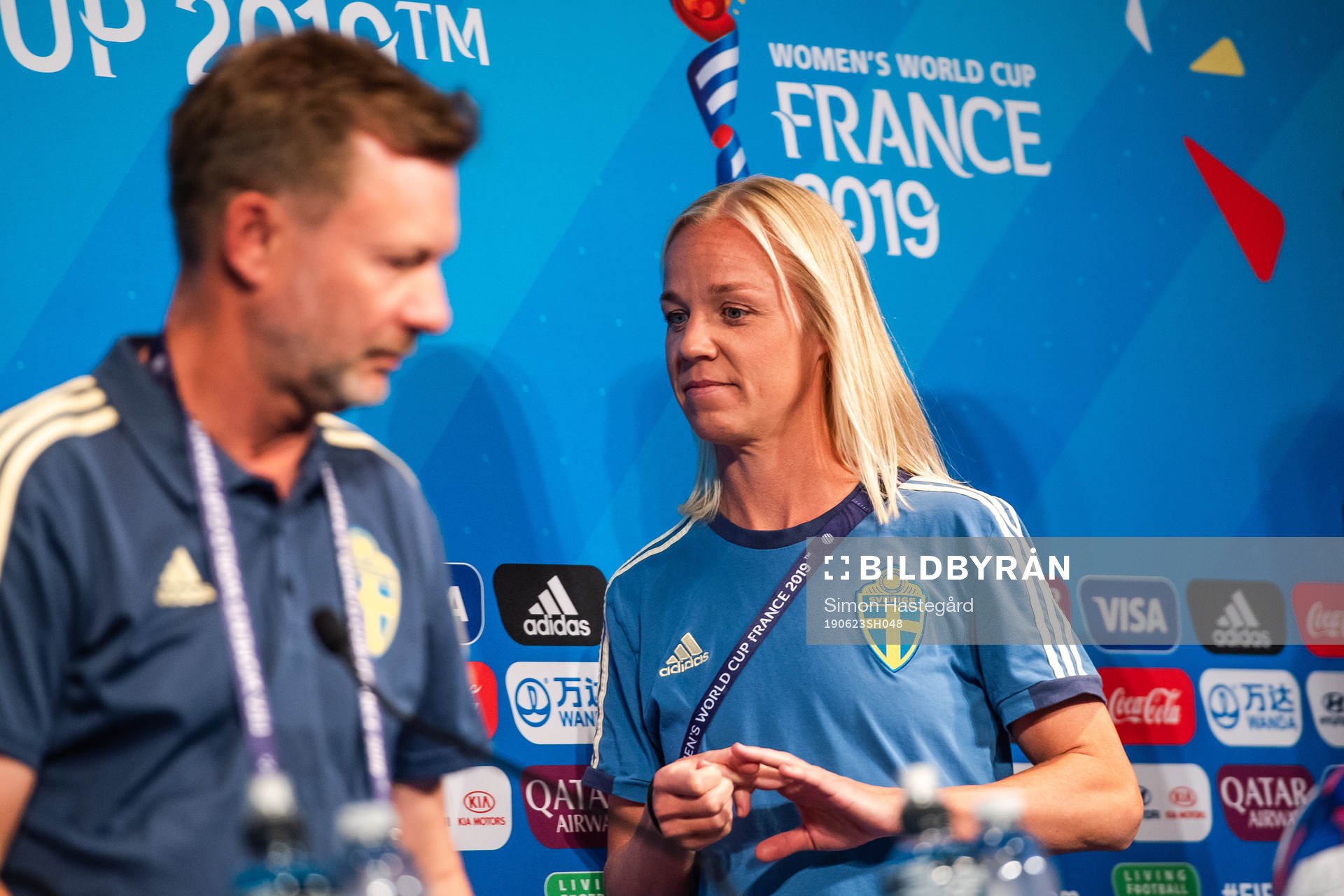 Peter Gerhardsson, Head coach and Caroline Seger of Sweden