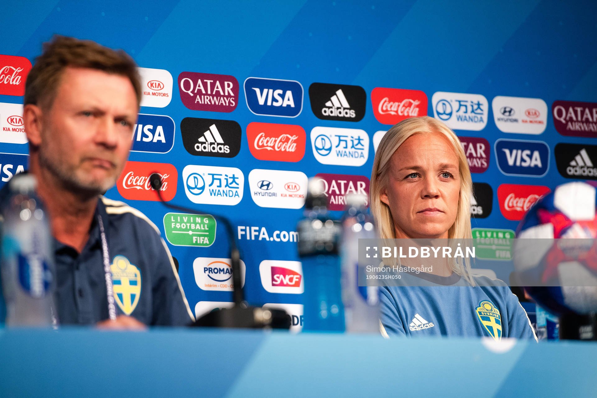 Peter Gerhardsson, Head coach and Caroline Seger of Sweden