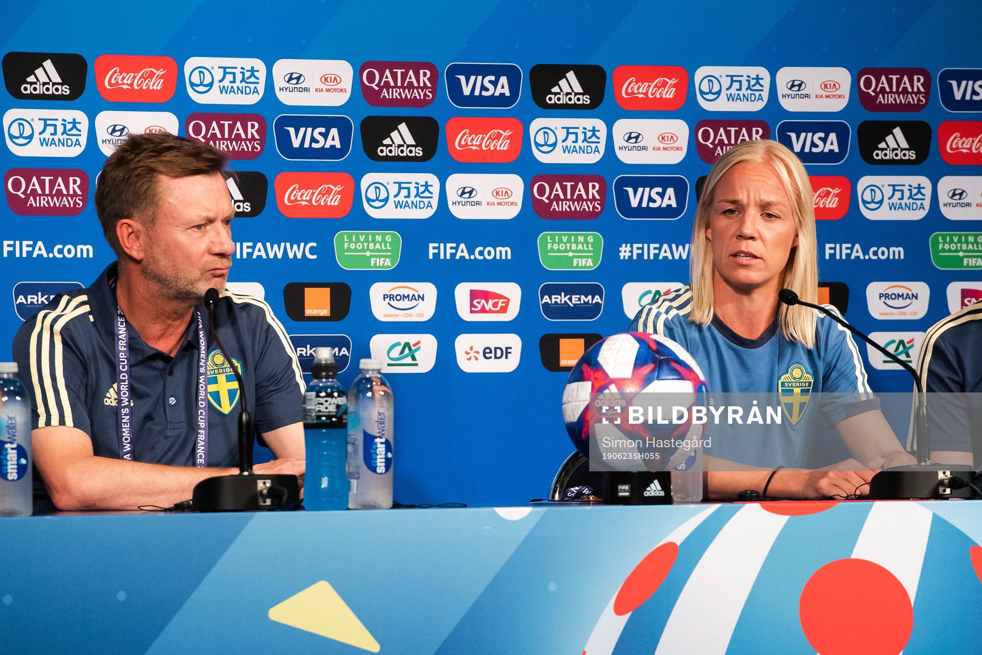 Peter Gerhardsson, Head coach and Caroline Seger of Sweden