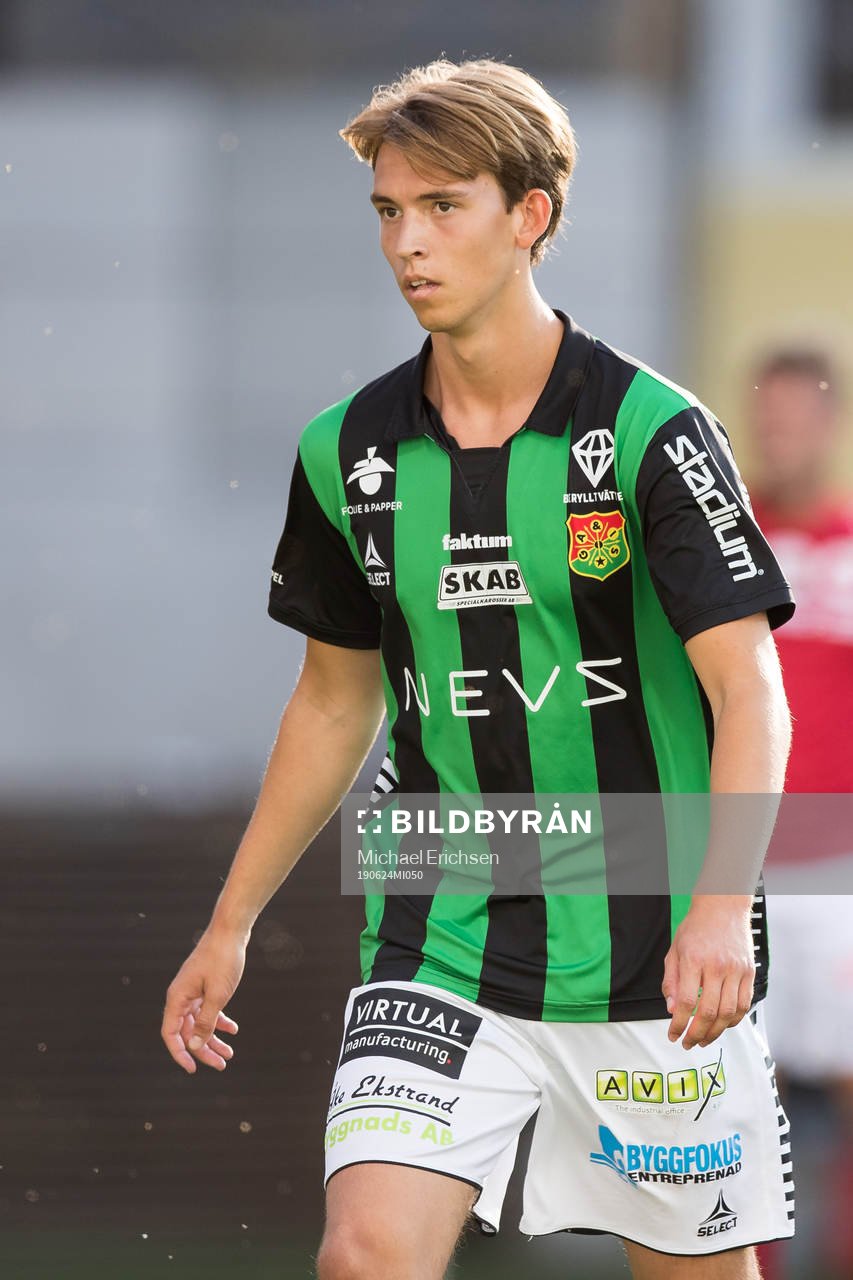 GAIS Adam Wästlund under fotbollsmatchen i Superettan mellan GAIS och Degerfors den 24 juni 2019 i Göteborg.