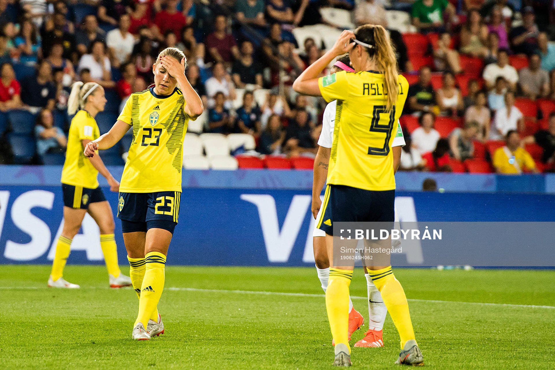 Elin Rubensson of Sweden looks dejected