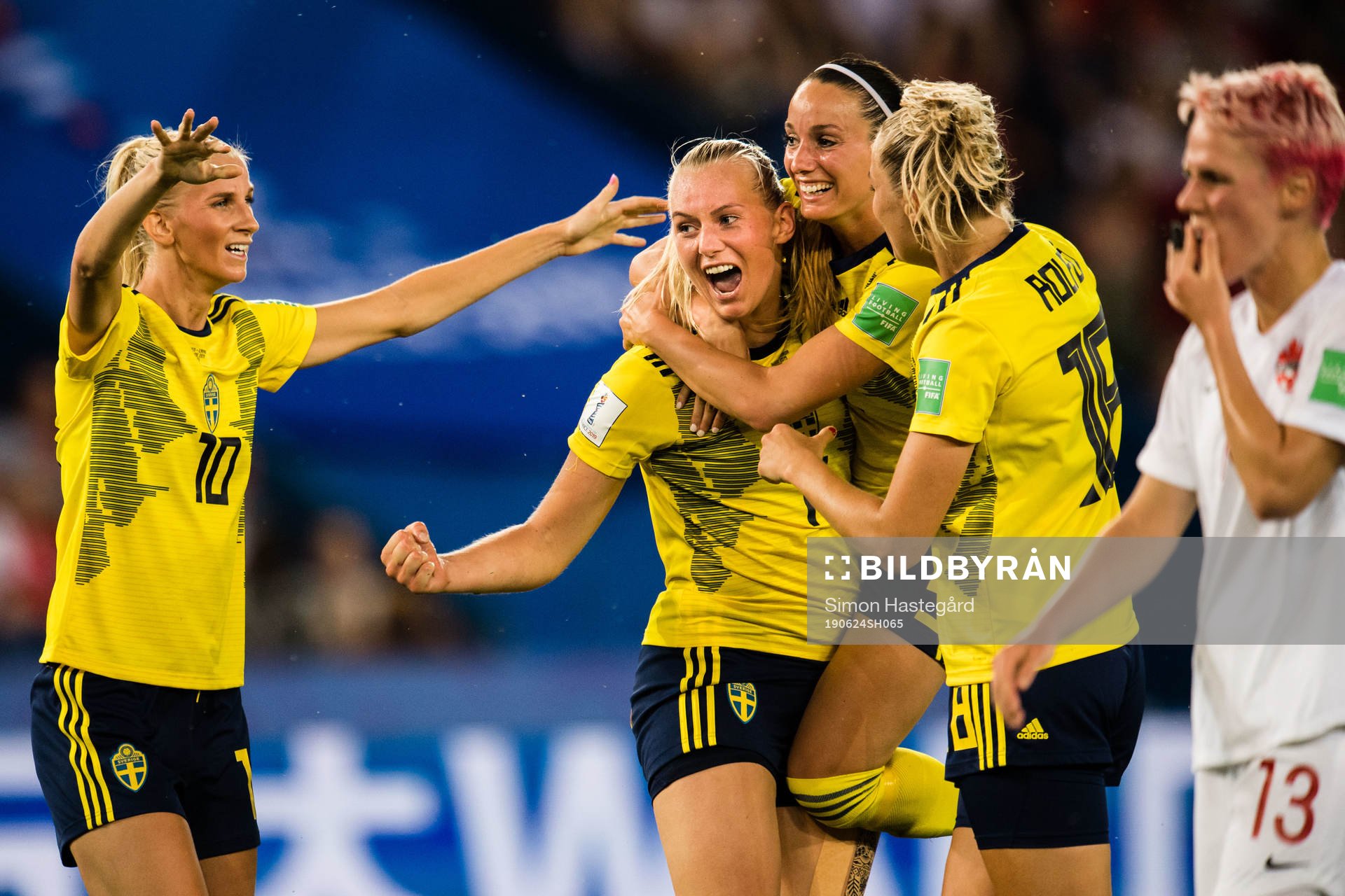 Stina Blackstenius of Sweden celebrates