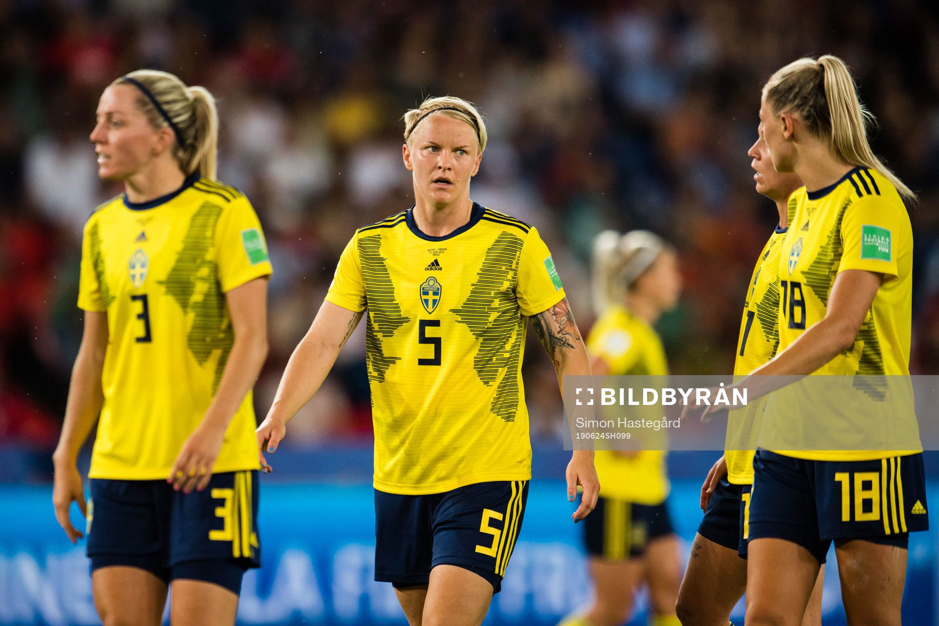 Linda Sembrant, Nilla Fischer and Fridolina Rolfö of Sweden