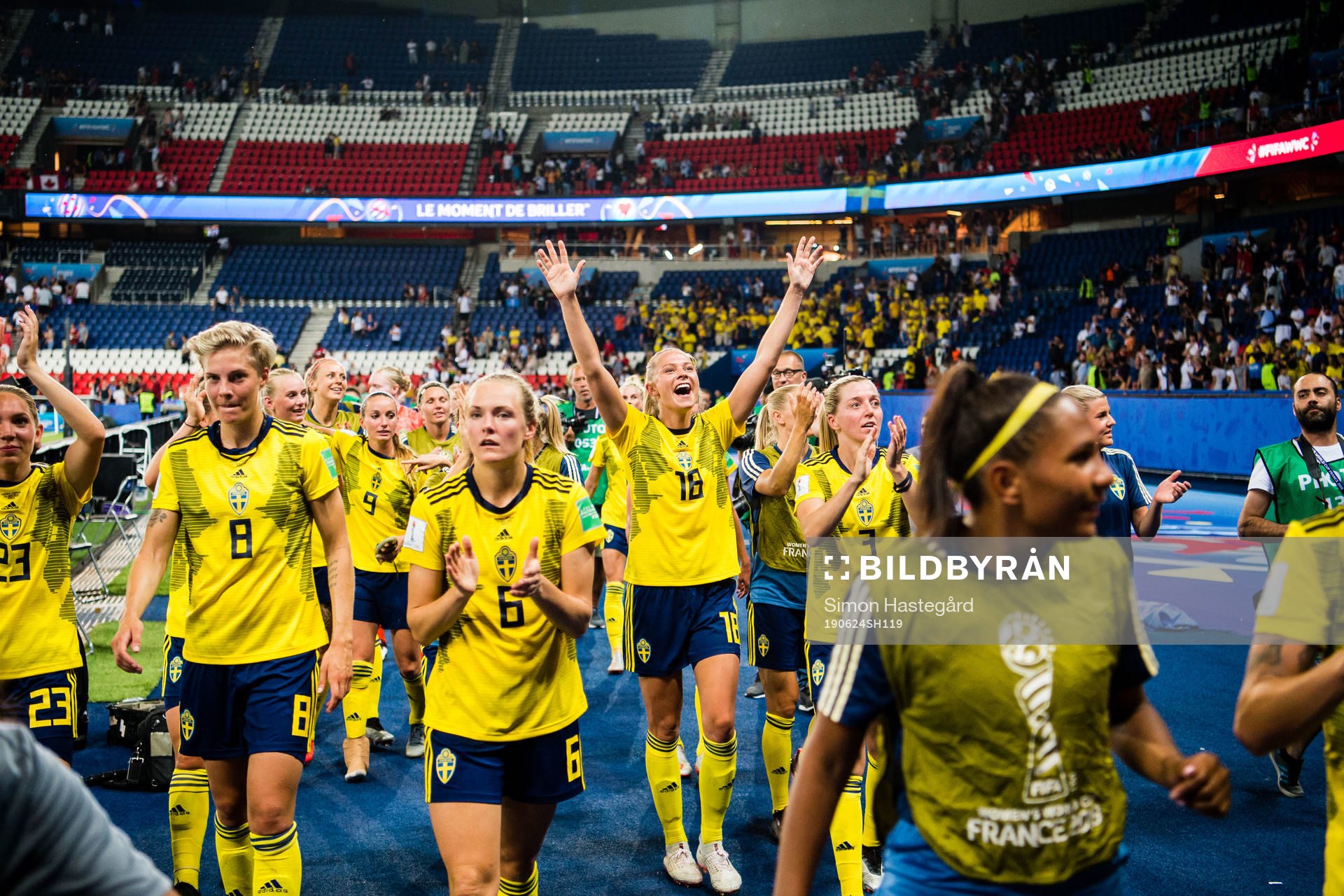 Players of Sweden celebrates winning