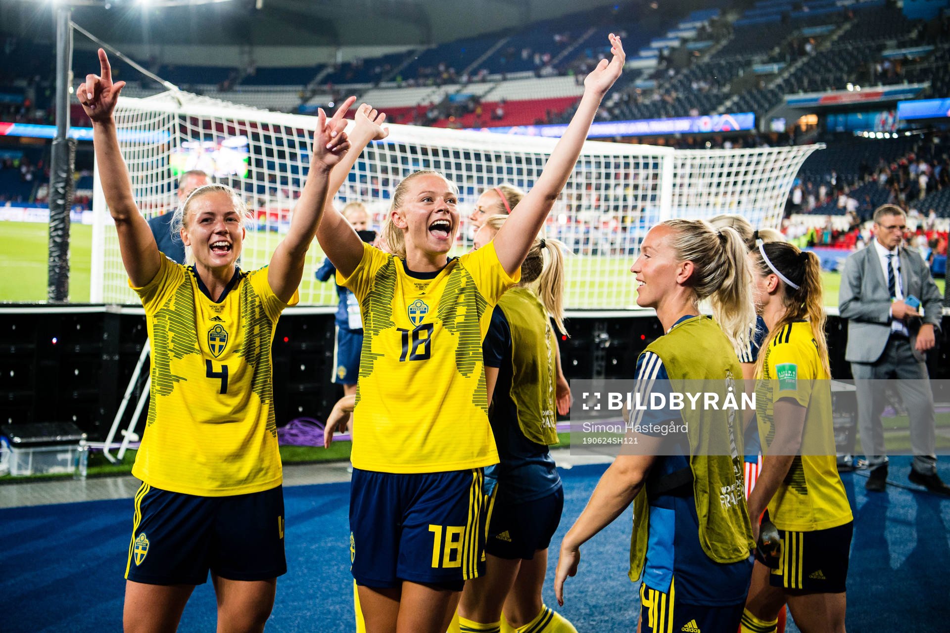 Hanna Glas and Fridolina Rolfö of Sweden celebrates winning