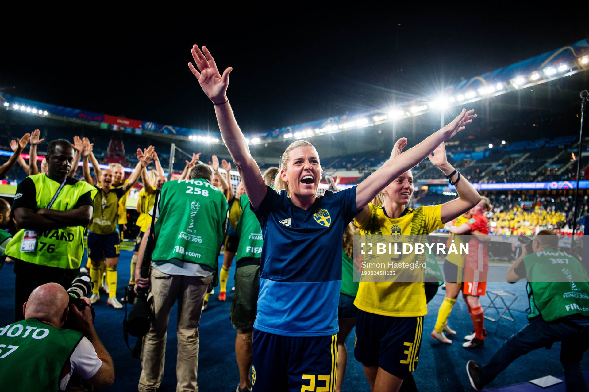 Olivia Schough  of Sweden celebrates winning