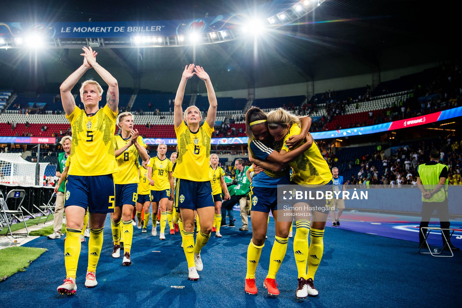Nilla Fischer and Magdalena Eriksson of Sweden celebrates