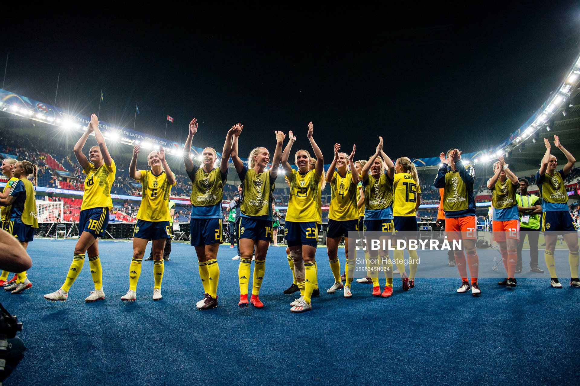 Players of Sweden celebrates winning