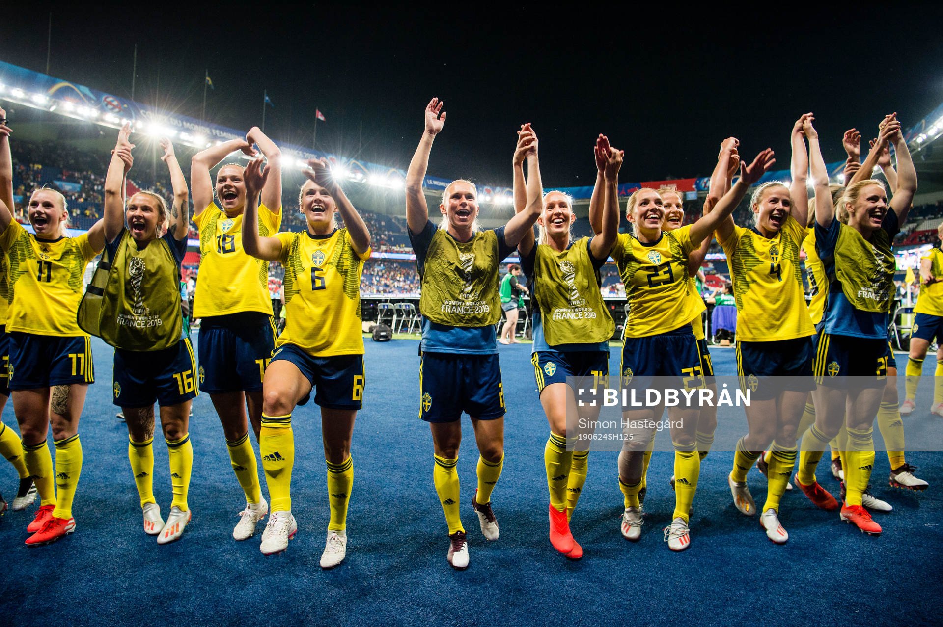 Players of Sweden celebrates winning