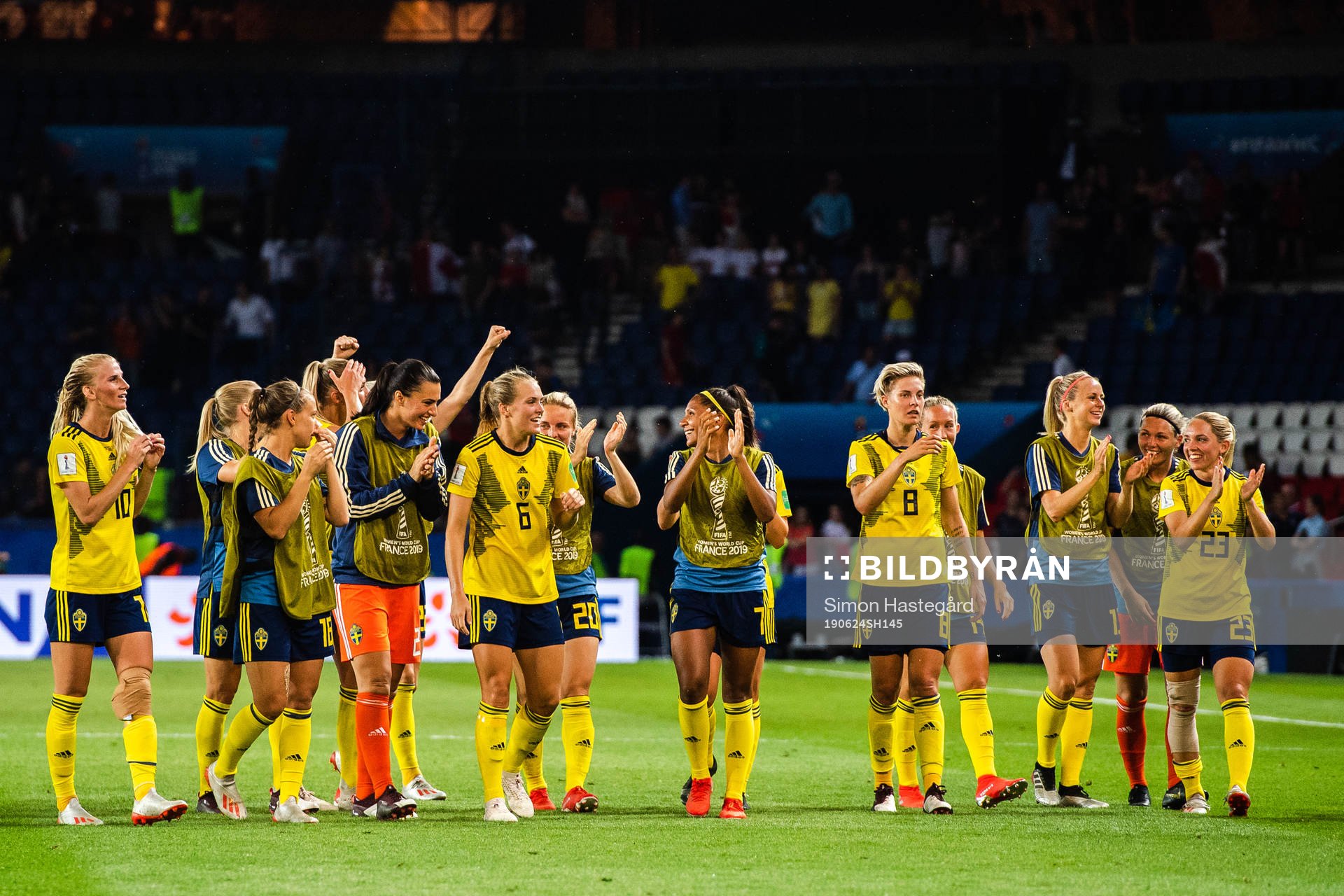 Players of Sweden celebrate