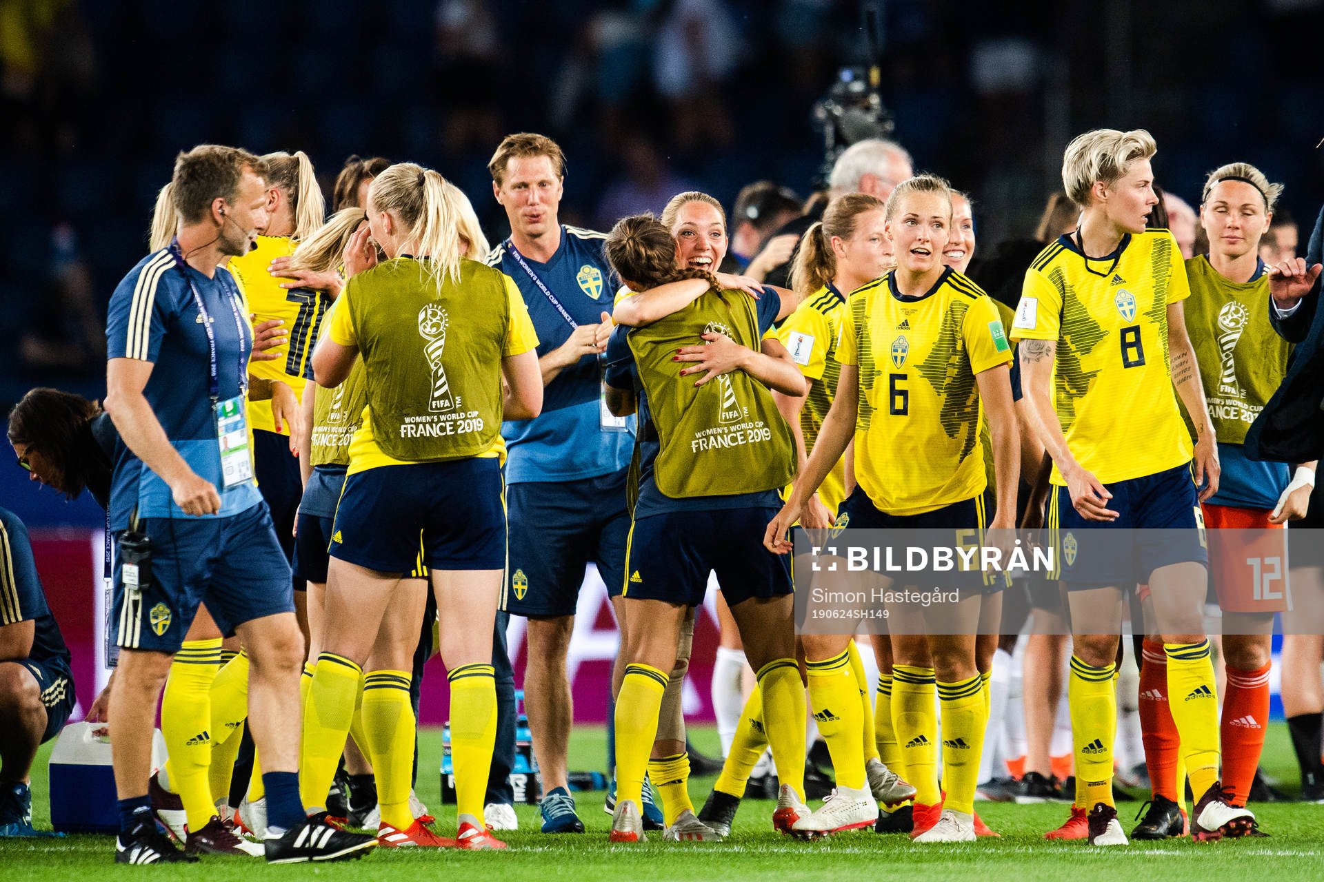 Elin Rubensson and Julia Zigiotti Olme of Sweden celebrates