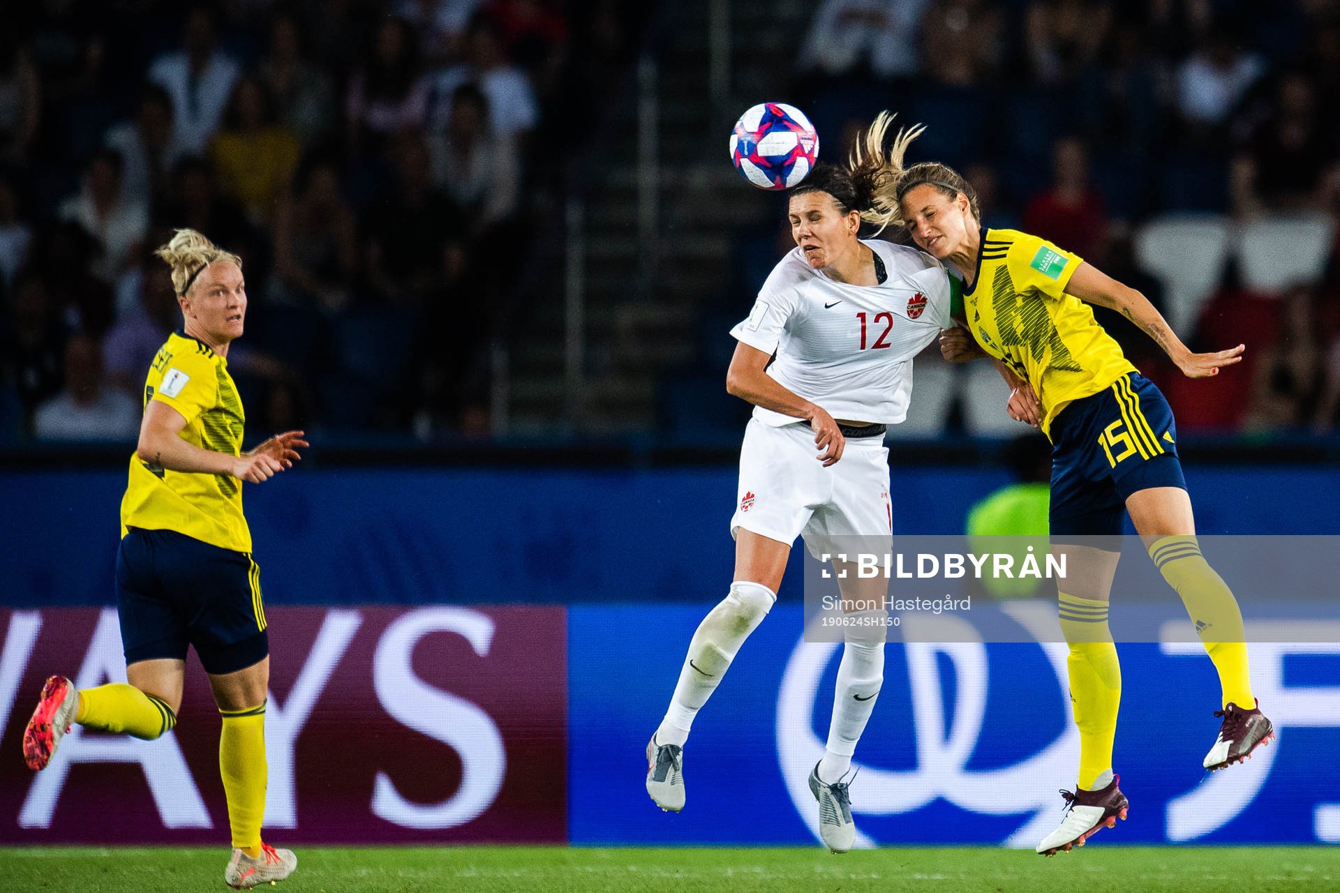 Nilla Fischer and Nathalie Björn of Sweden against