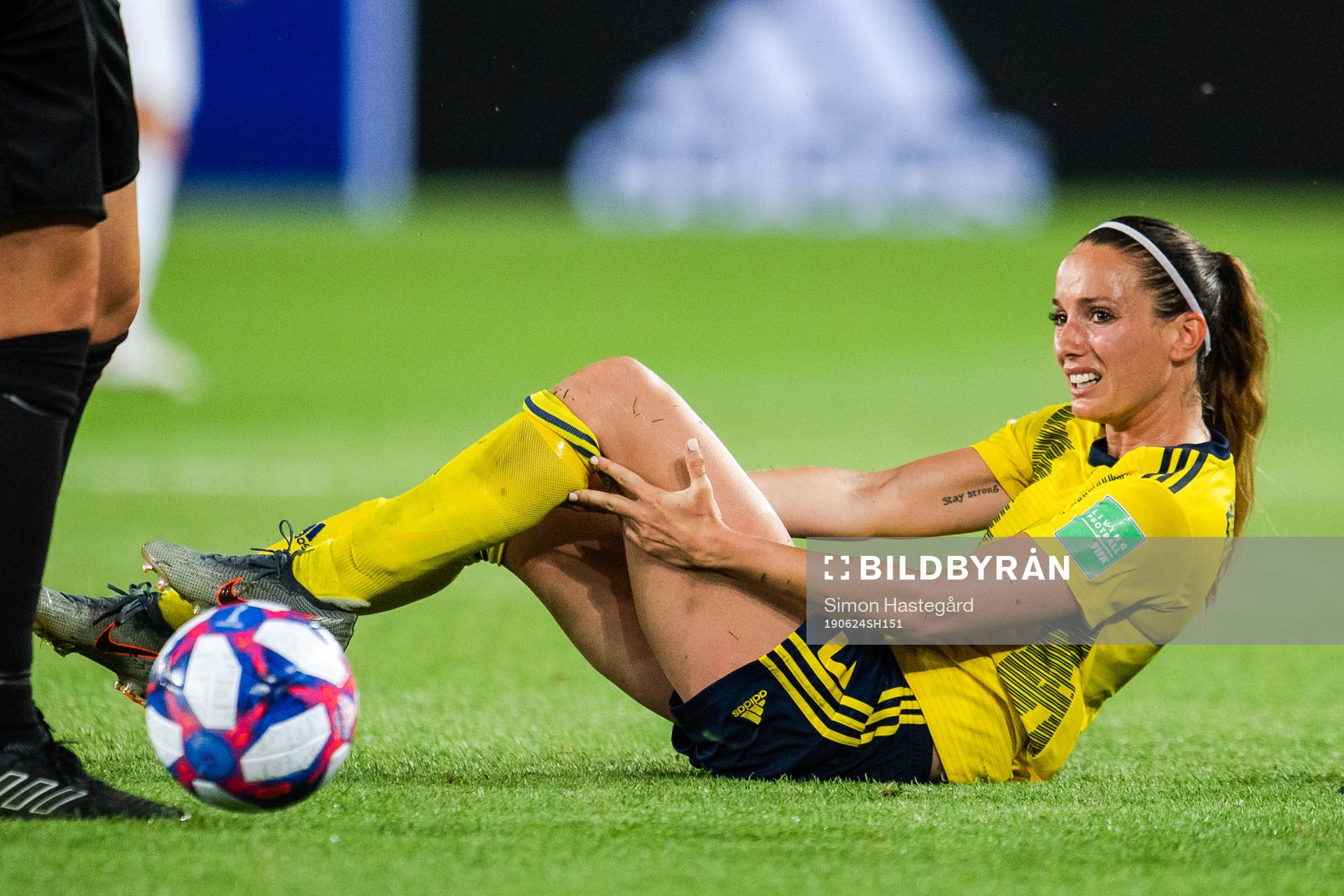 Kosovare Asllani of Sweden in pain