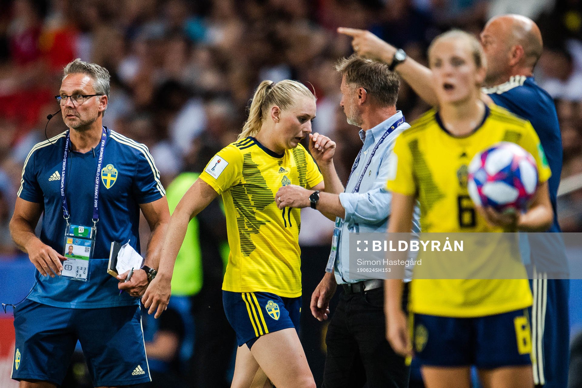 Stina Blackstenius of Sweden looks dejected when leaving