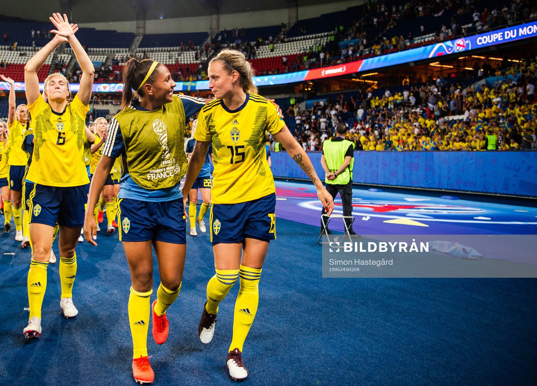 Julia Zigiotti Olme and Nathalie Björn of Sweden celebrate