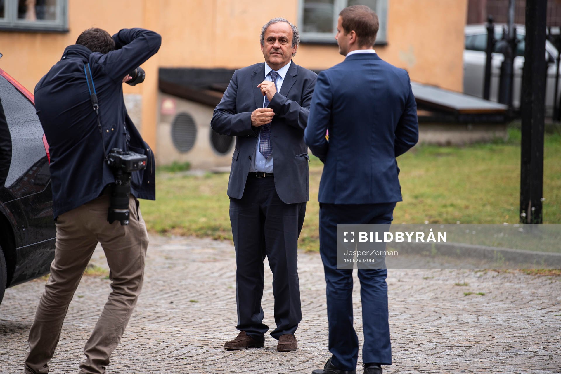 Former football player and former UEFA president Michel Platini during the funeral of former UEFA president Lennart Johansson on June 26, 2019 in Stockholm.