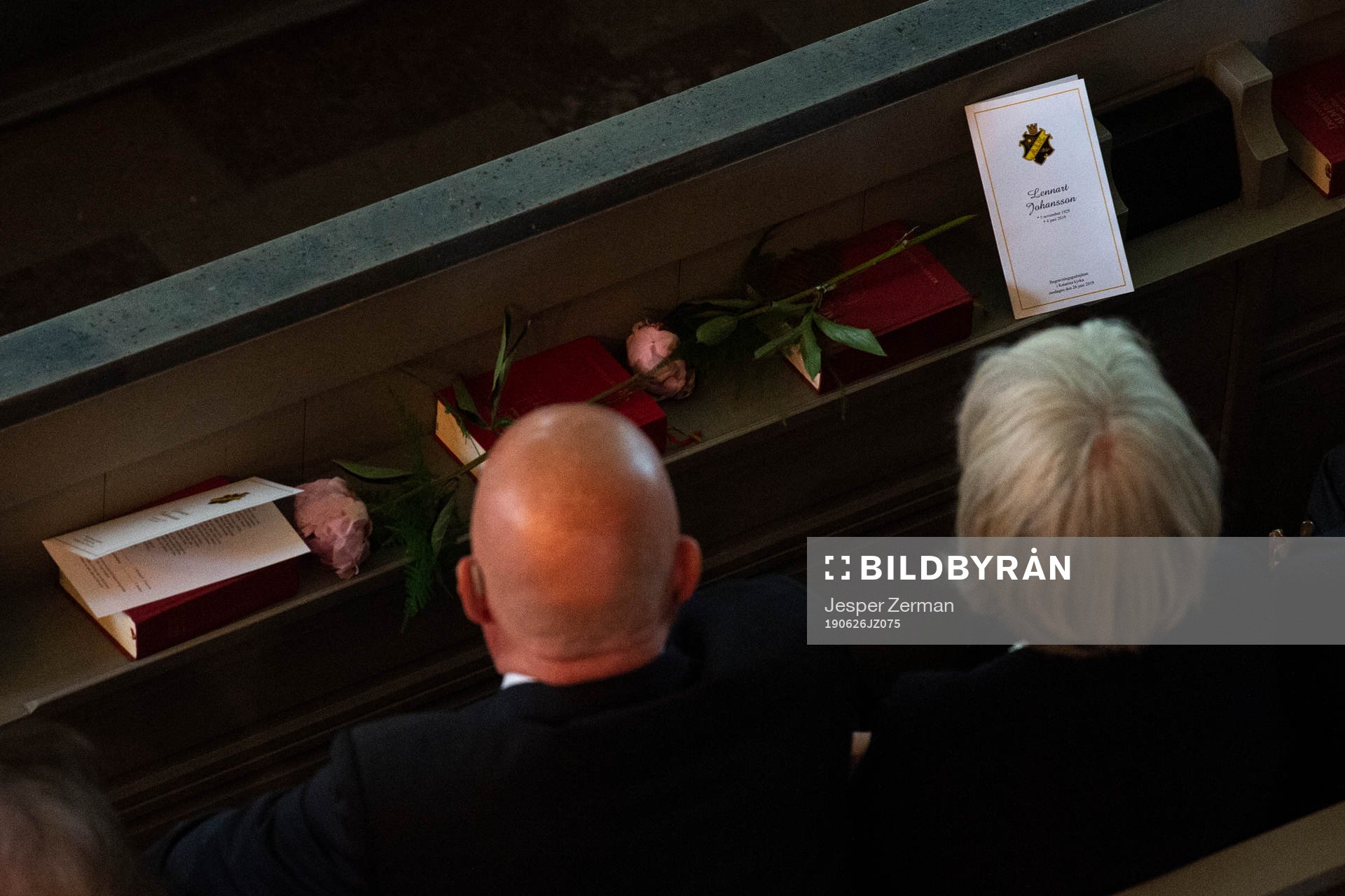 A leaflet of the funeral of former UEFA president Lennart