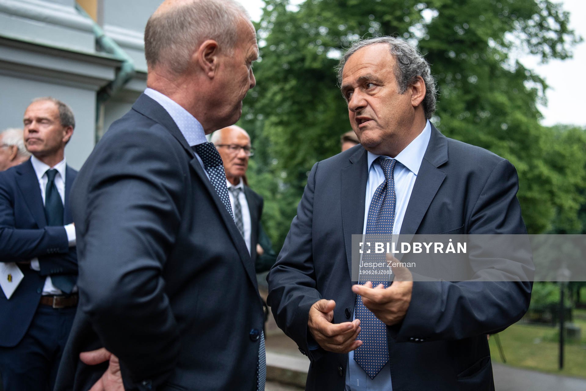 Former UEFA President Michel Platini after the funeral of former UEFA president Lennart Johansson on June 26, 2019 in Stockholm.