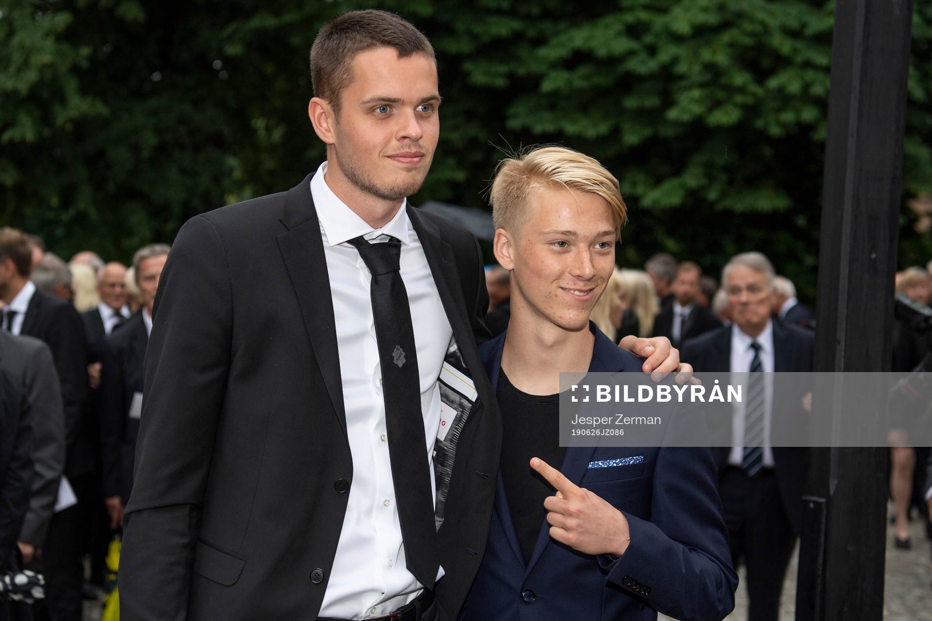 Goalkeeper of AIK Oscar Linnér during the funeral of former UEFA president Lennart Johansson on June 26, 2019 in Stockholm.