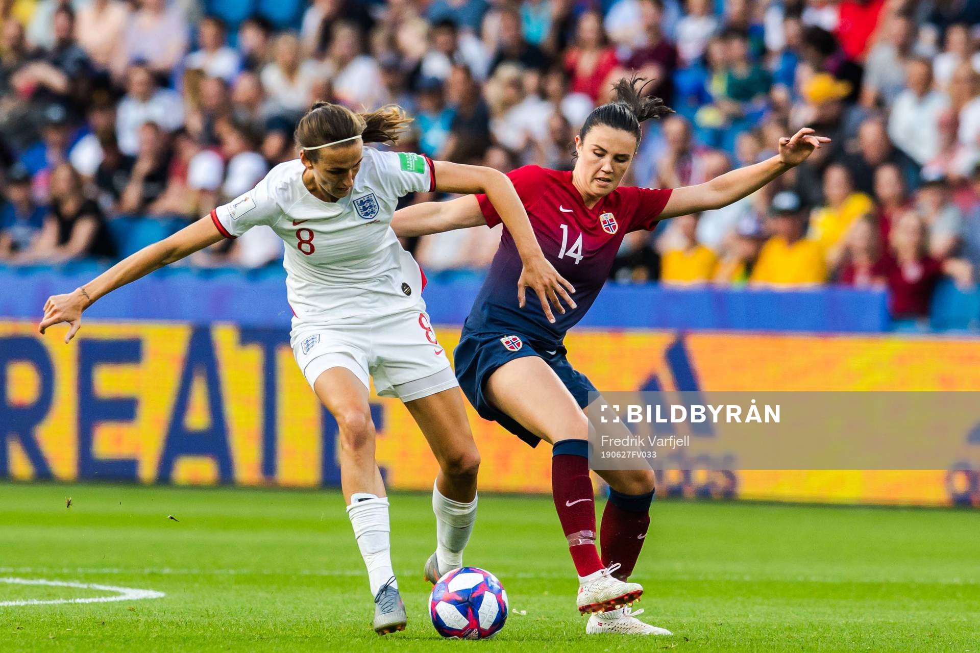 Jill Scott of England and Ingrid Syrstad Engen of Norway