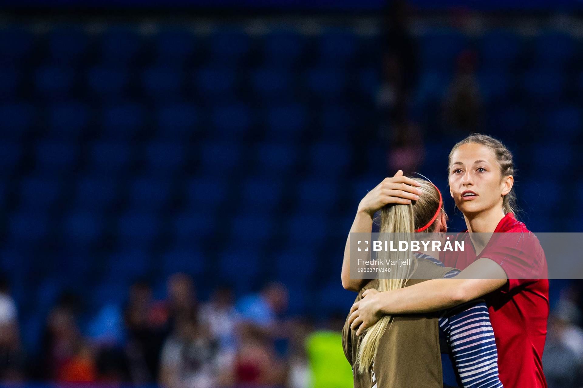 Therese Sessy Åsland and goalkeeper Cecilie Hauståker