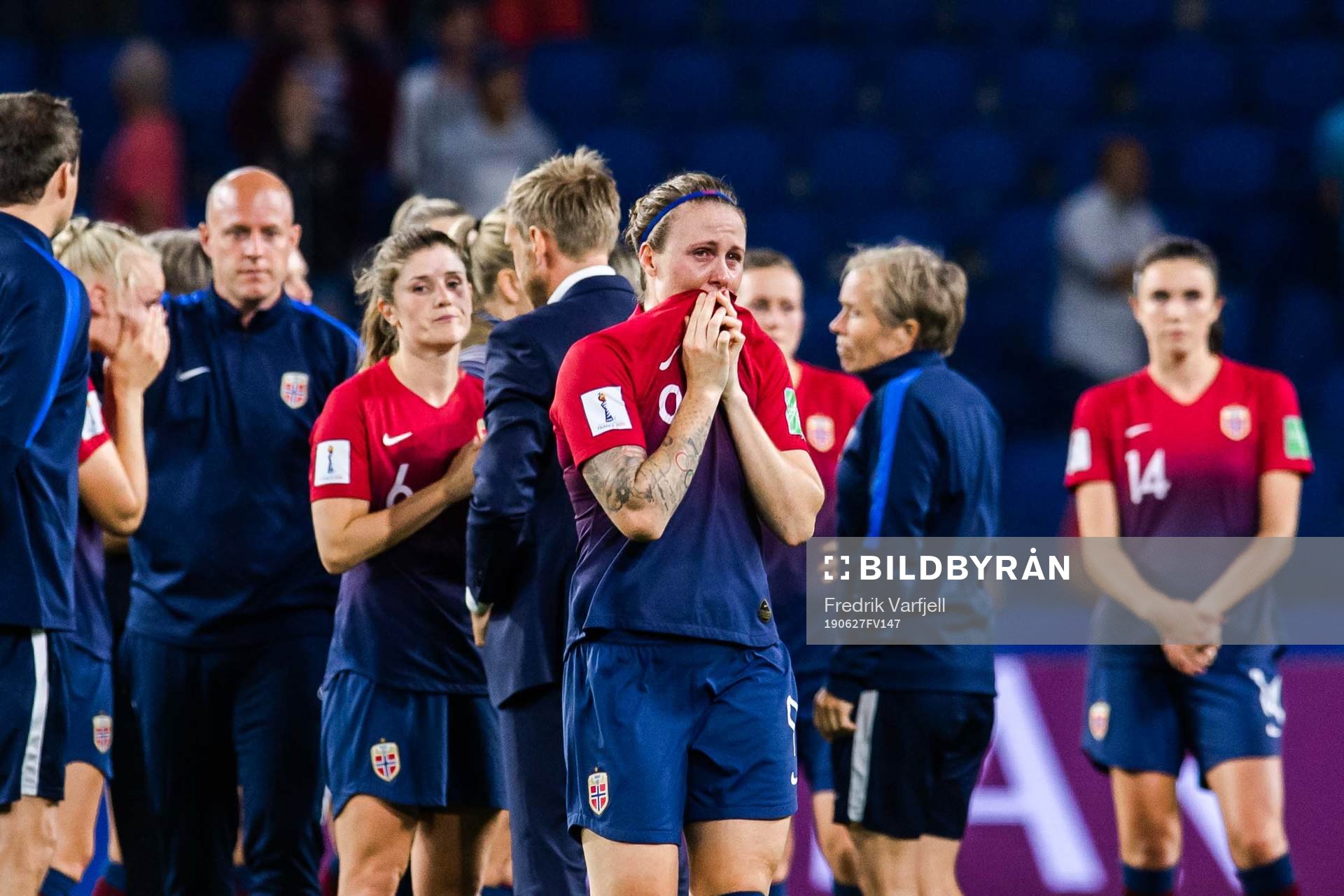 Isabell Lehn Herlovsen of Norway look dejected