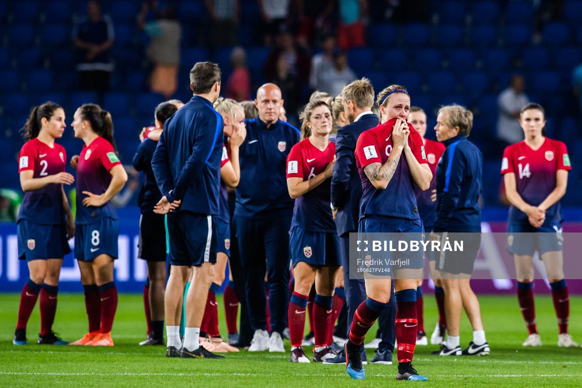 Isabell Lehn Herlovsen of Norway look dejected