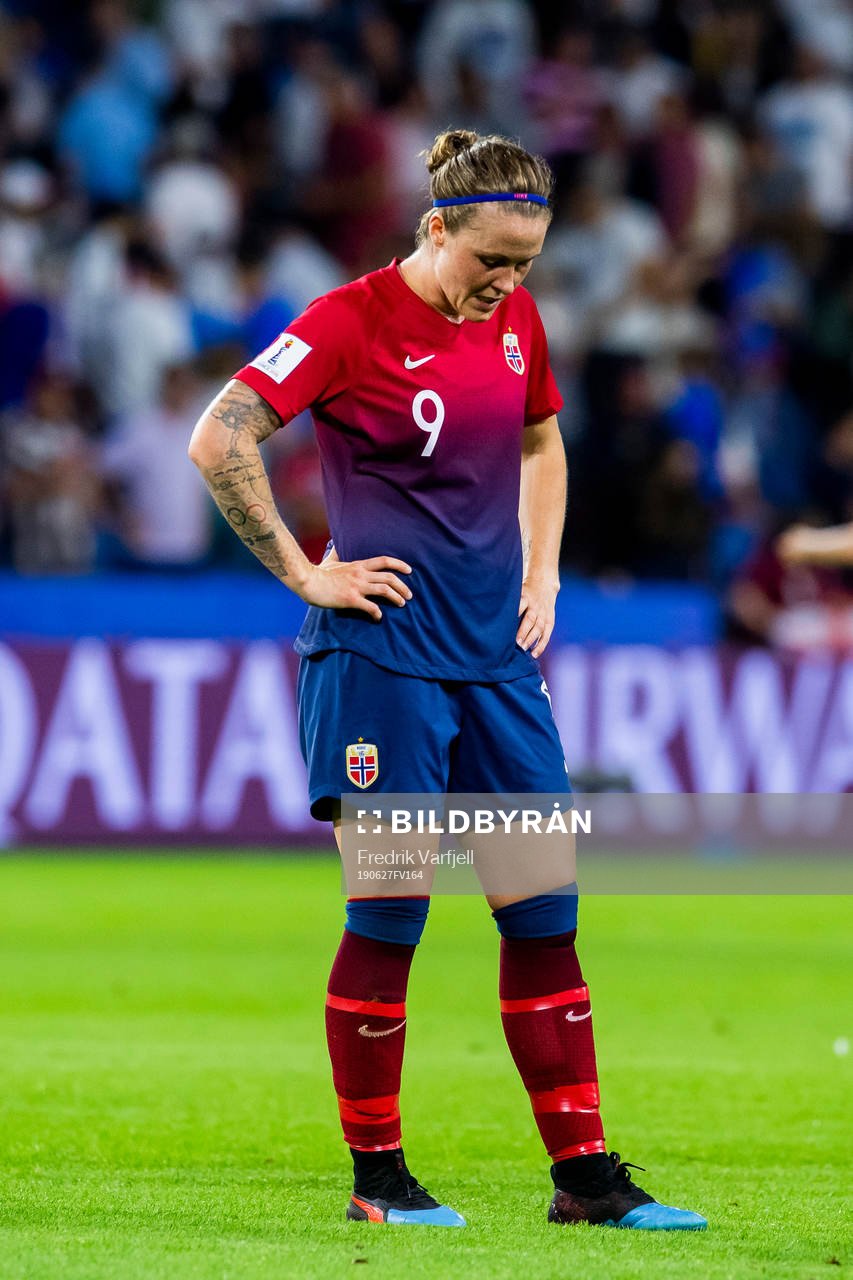 Isabell Lehn Herlovsen of Norway looks dejected